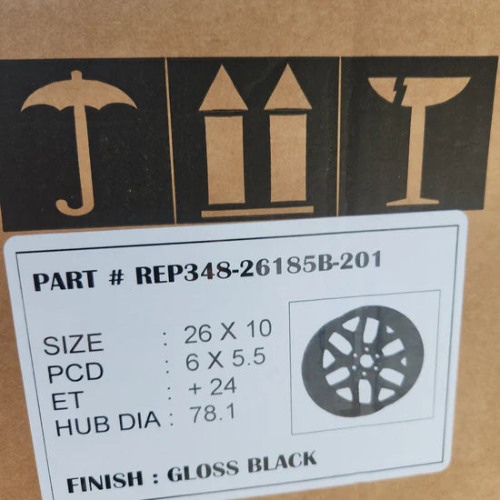 REP348 26x10 6x139.7 FULL GLOSS BLACK CB78.1 ET24
