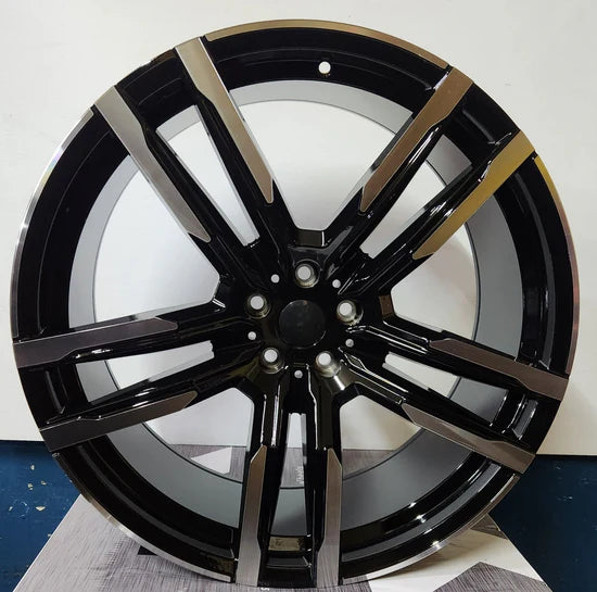 OE-5511 808M STYLE 20x10 5x120 PIANO BLACK MACHINED FACE