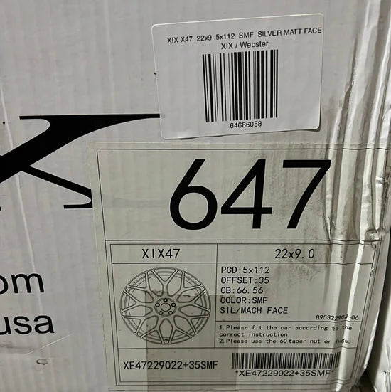 XIX X47 22x9 5x112 SMF SILVER MACHINED FACE CB66.6 ET35