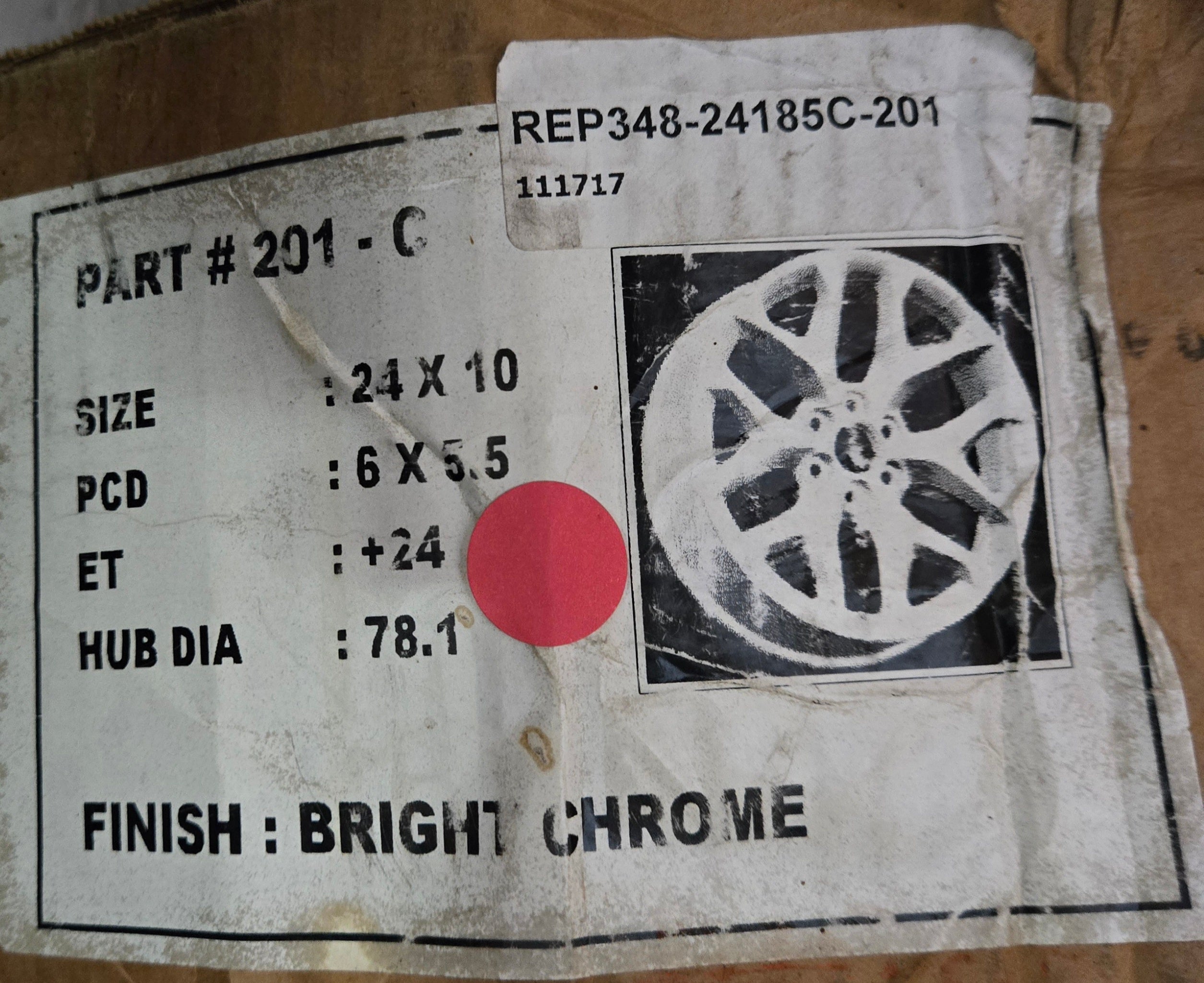 REP348 24X10.0 6X139.7 CHROME CB78.1 ET24