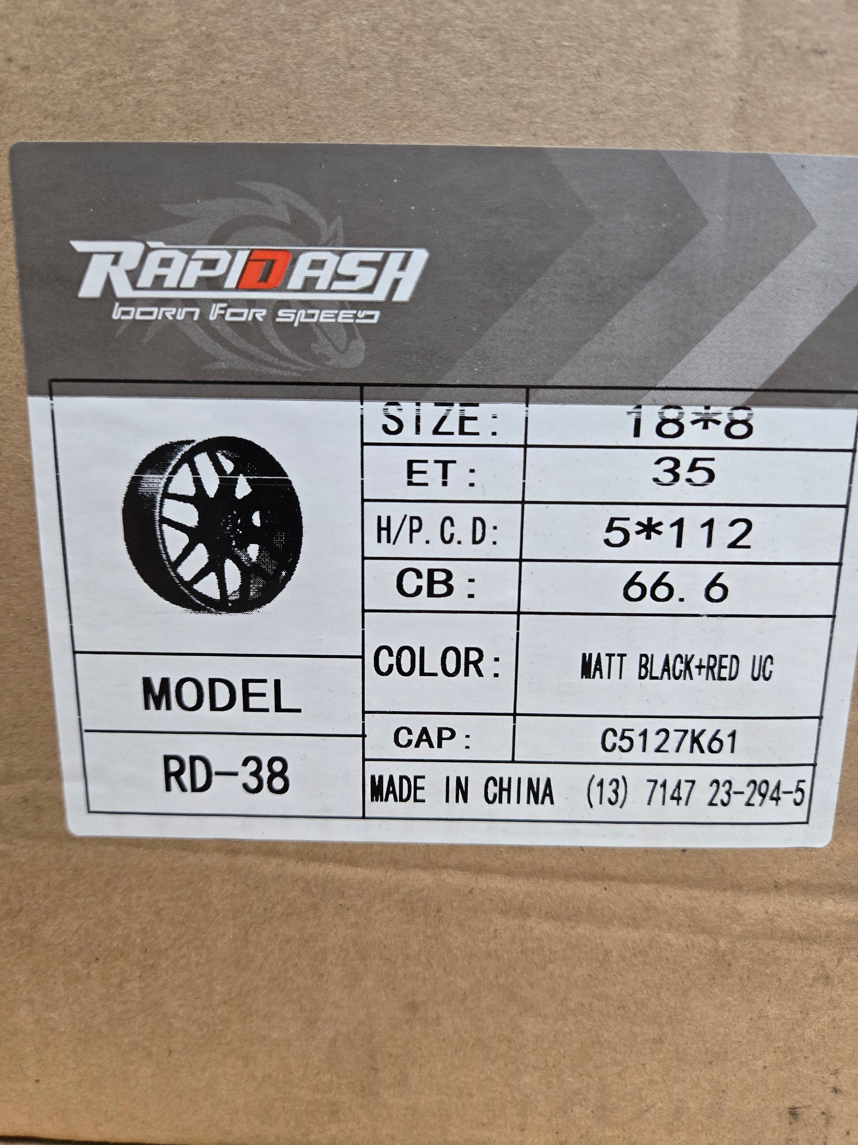 RD-38 18X8.0 5X112 MATT BLACK REDUC CB66.6 ET35