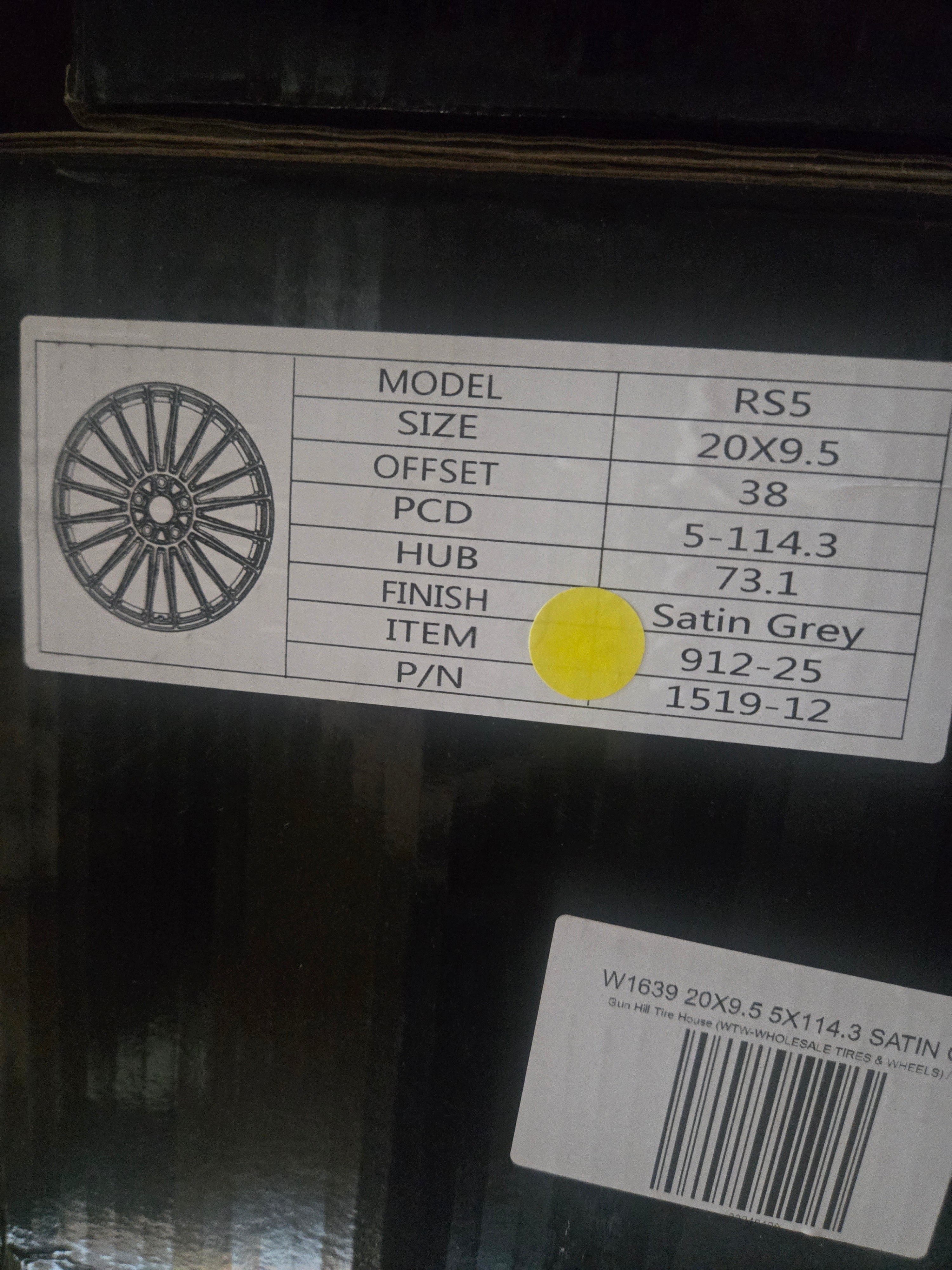RS5 20X8.5 5X114.3 SATIN GREY CB73.1 ET35