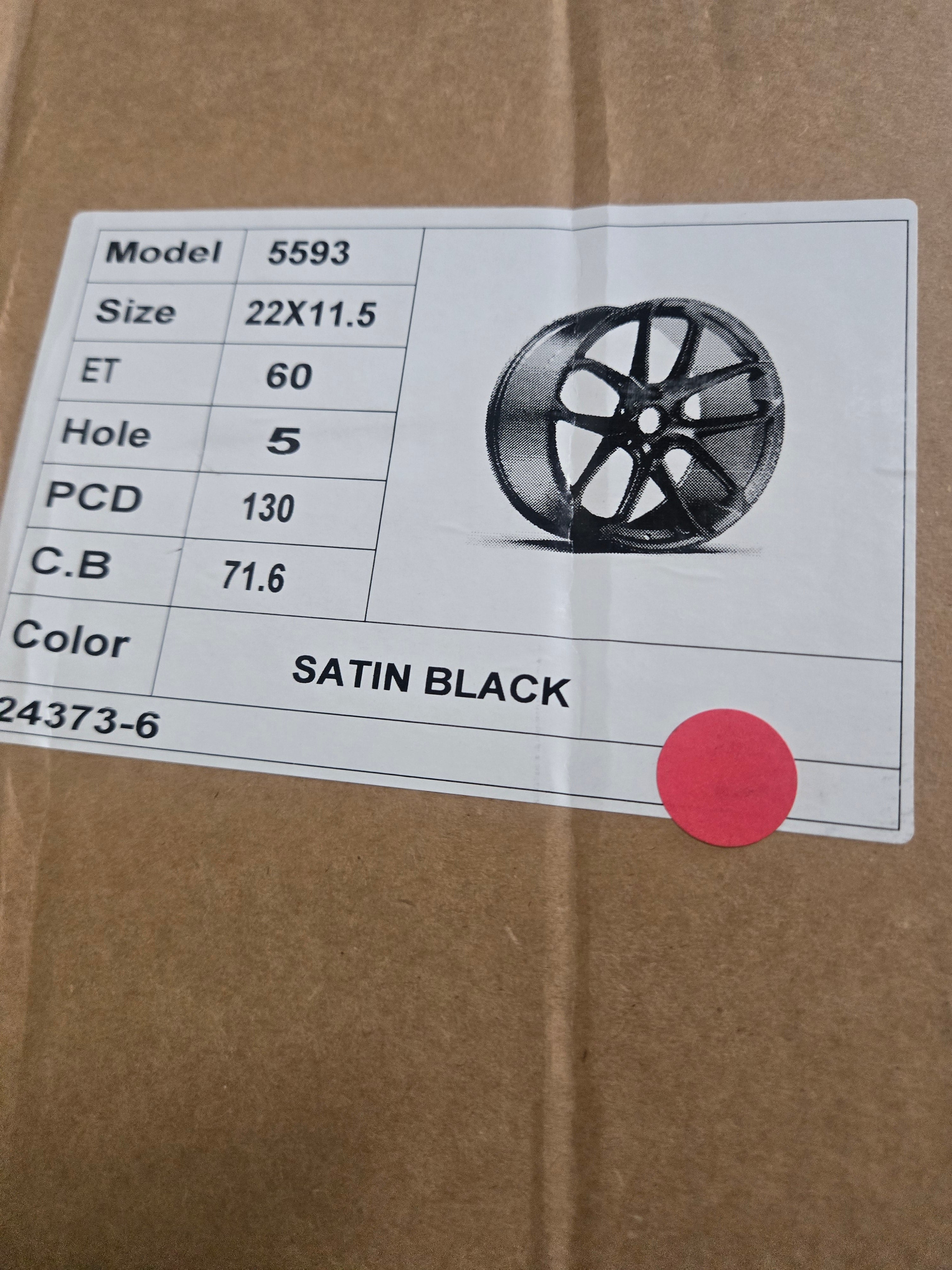 OE-5593 22X11.0 5X130 MATTE BLACK CB71.56 ET60