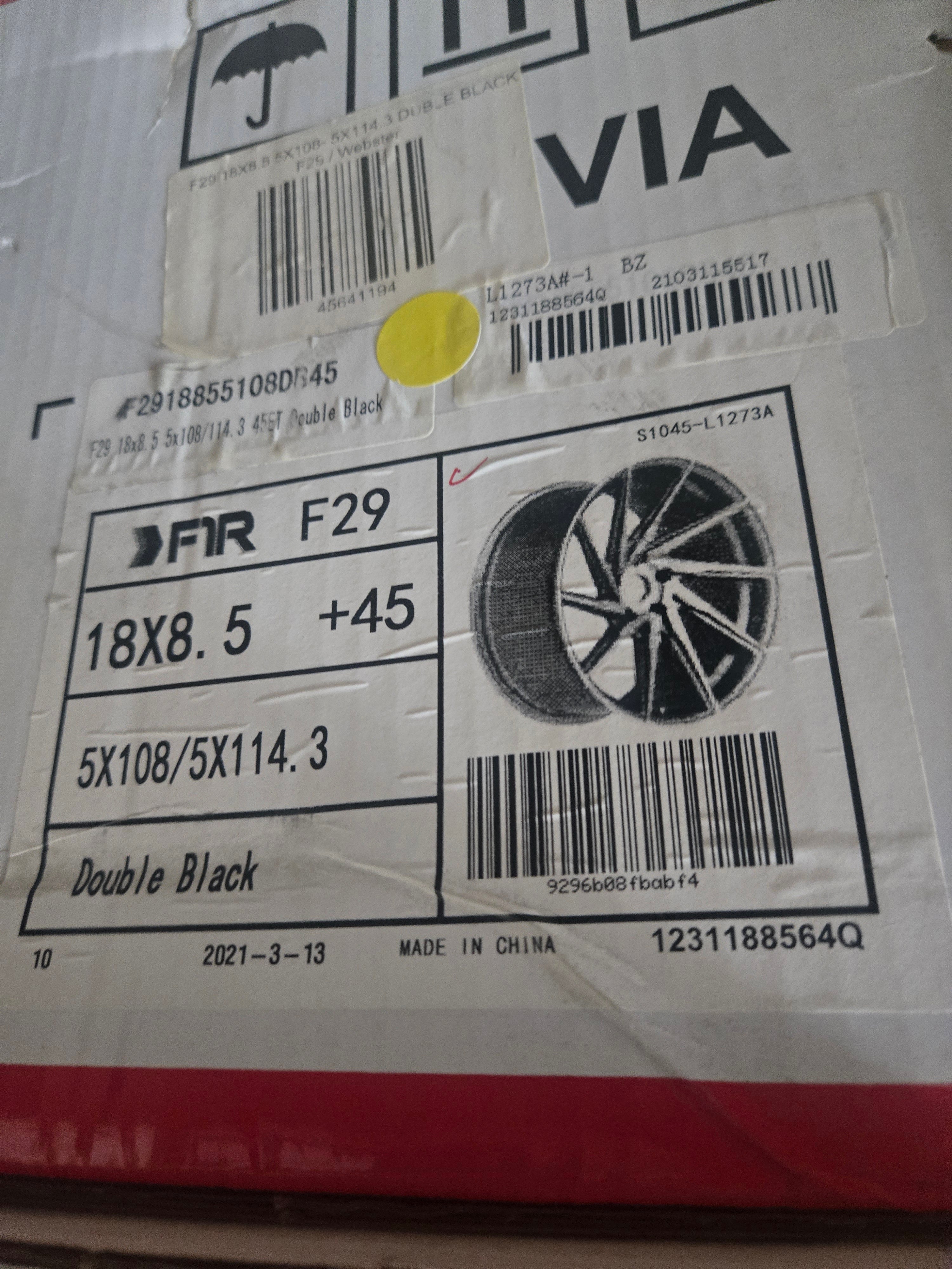 F1R F29 18X8.5 5X108- 5X114.3 DUBLE BLACK CB73.1 ET35