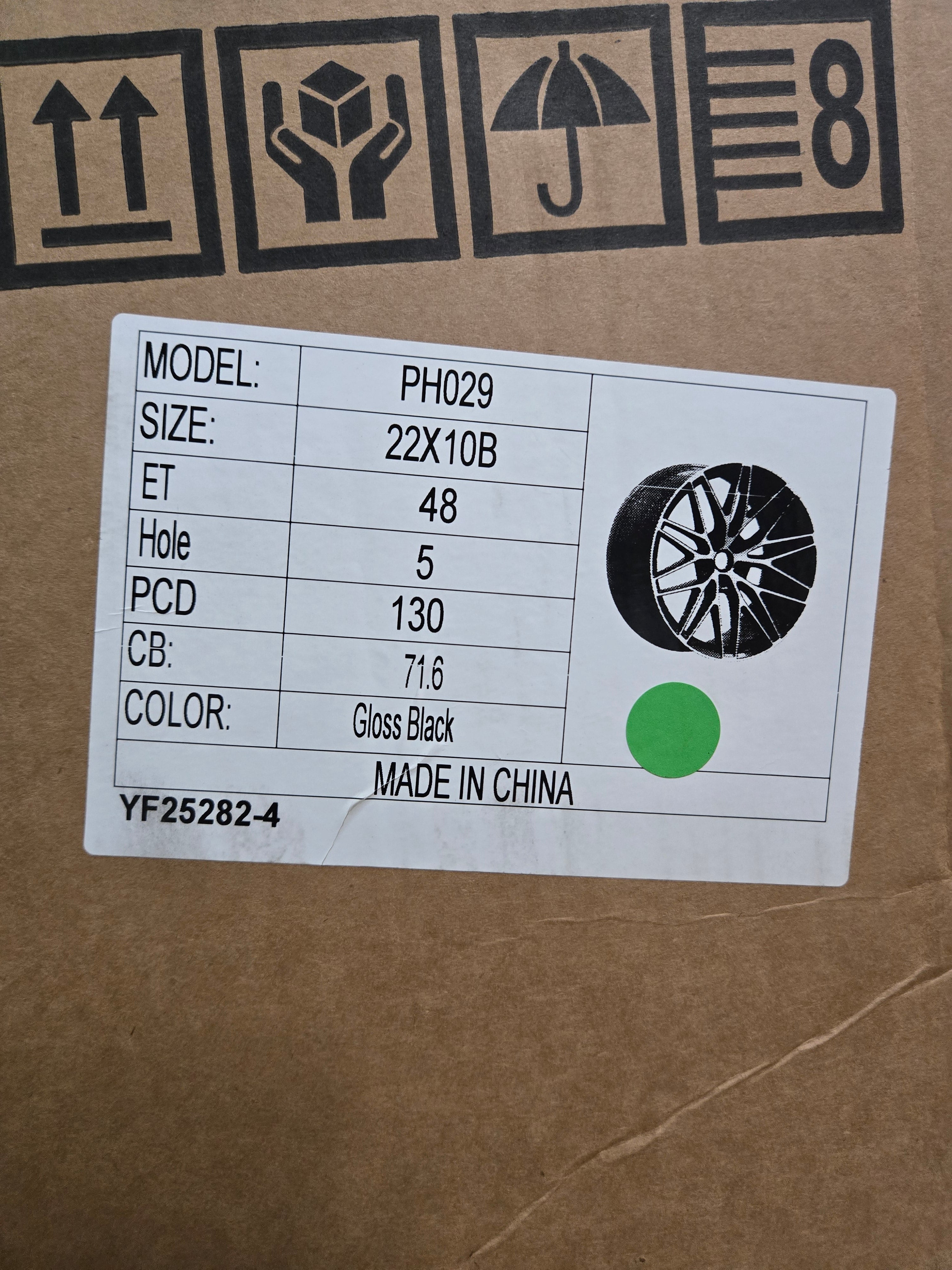 OE-0397 22X10.0 5X130 PIANO BLACK CB71.1 ET48