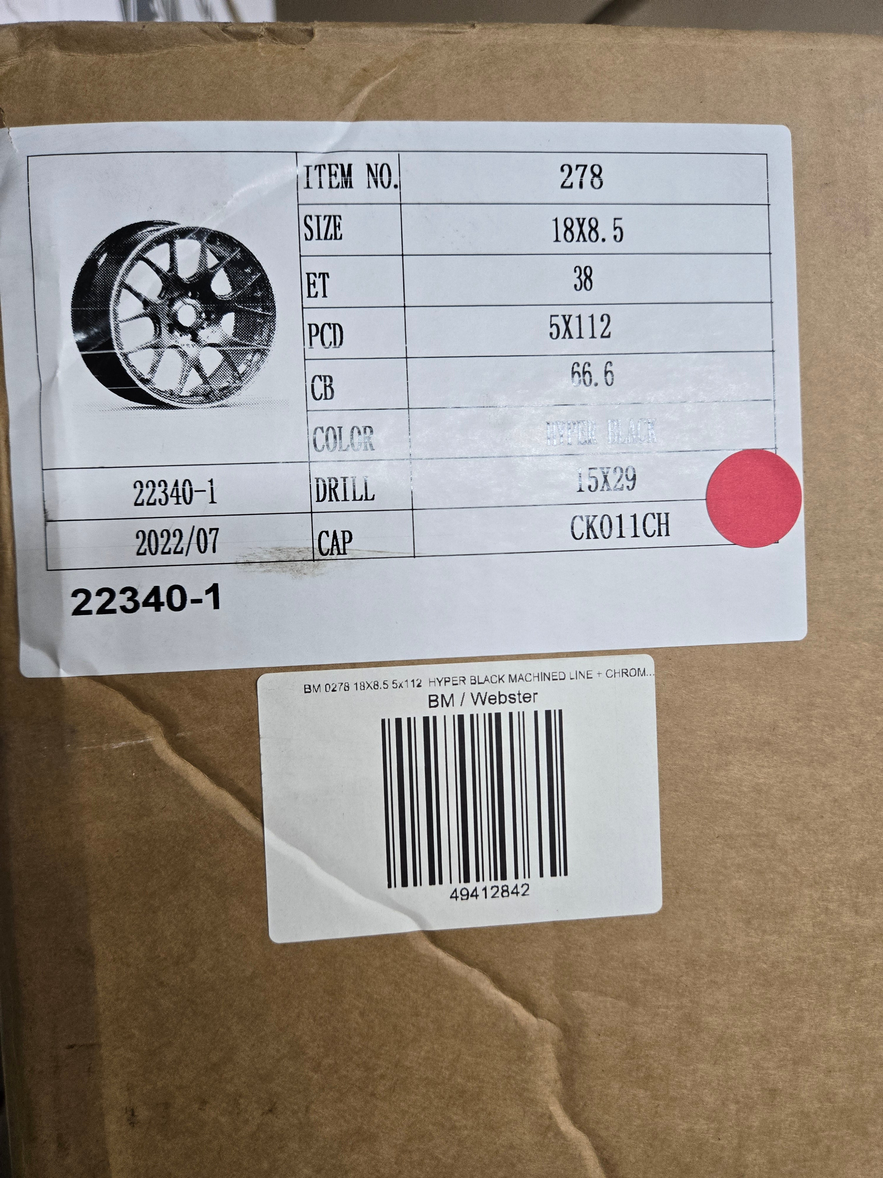278 18X8.5 5X112 HYPER BLACK CB66.6 ET38