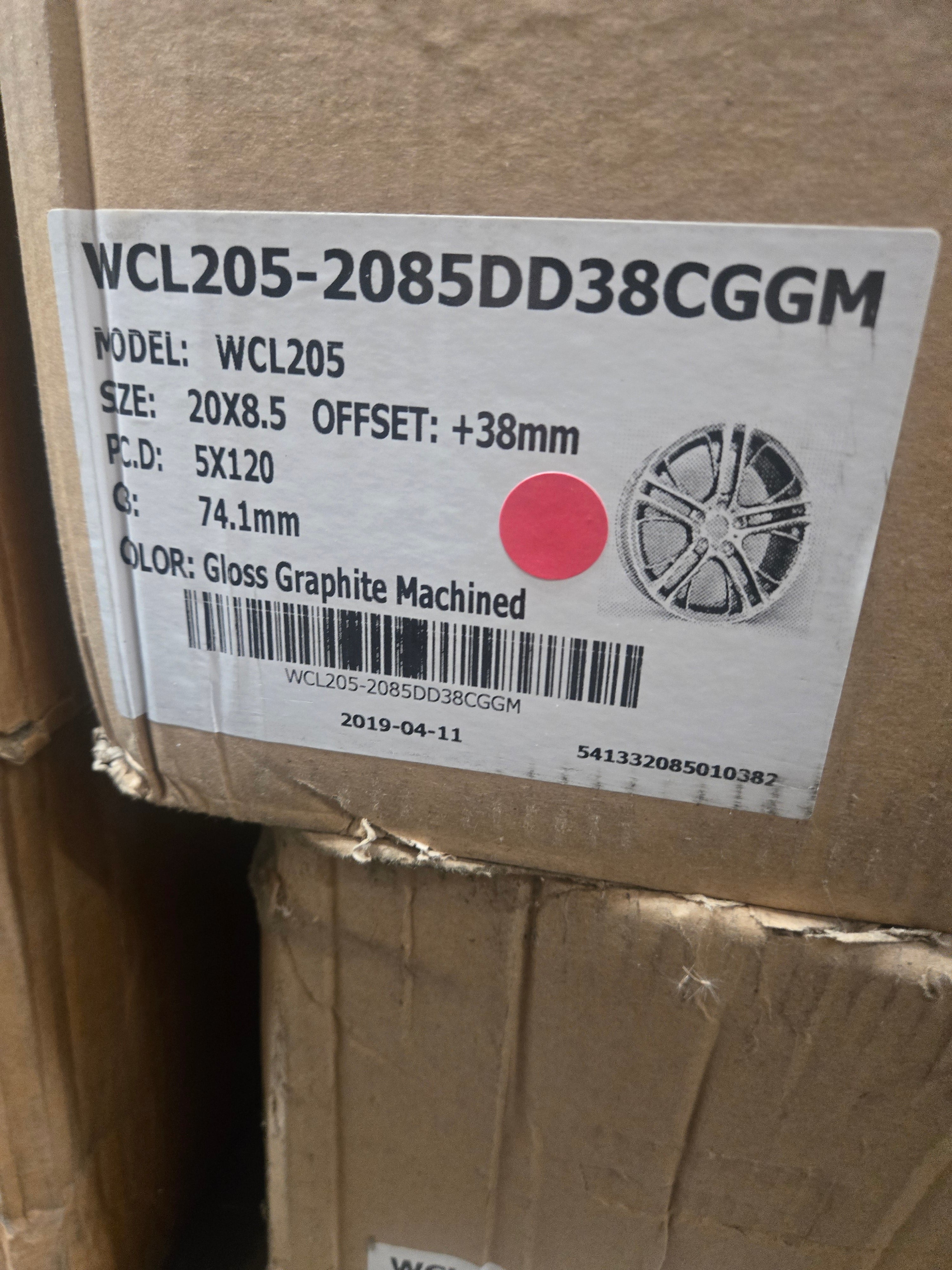 WCL205 WHEELS 20x8.5 5x120 GLOSS GRAPHITE MACHINE