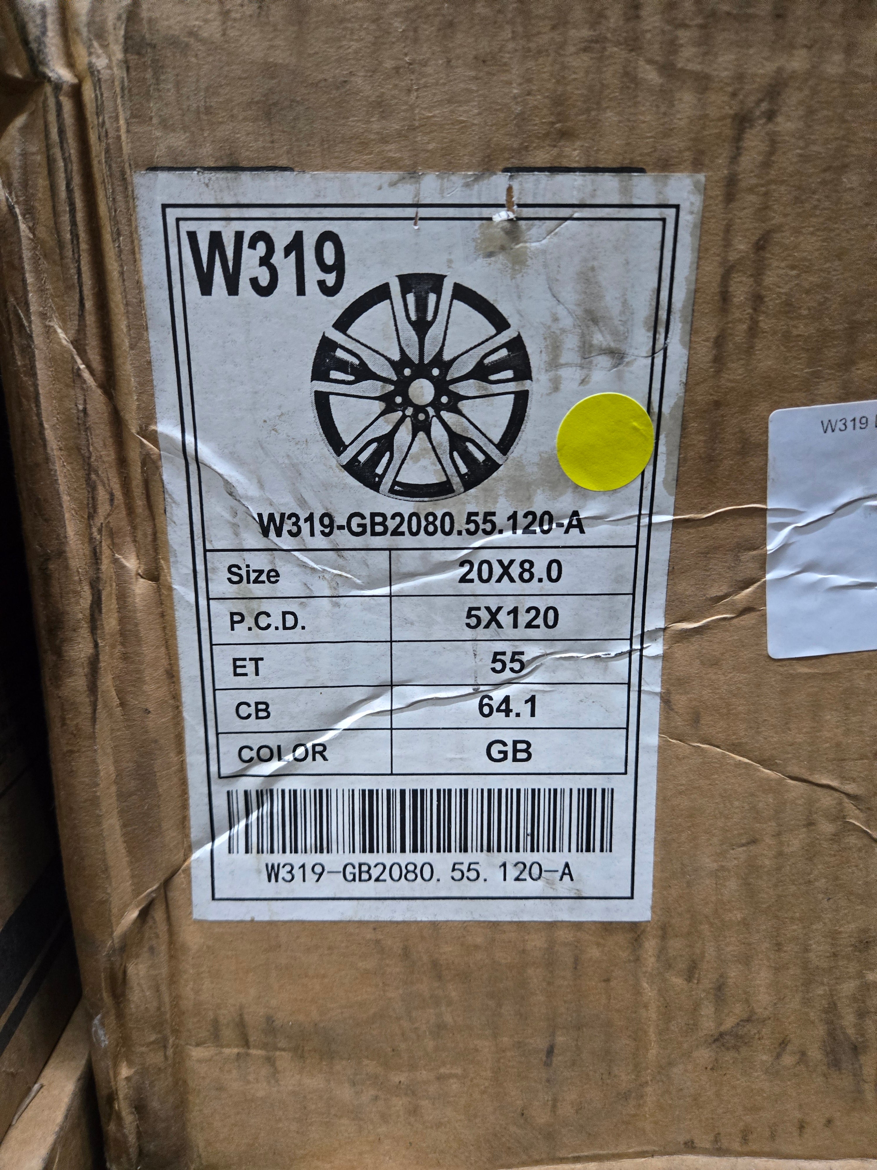 W319 20X8.0 5X120 GLOSS BLACK CB64.1 ET55