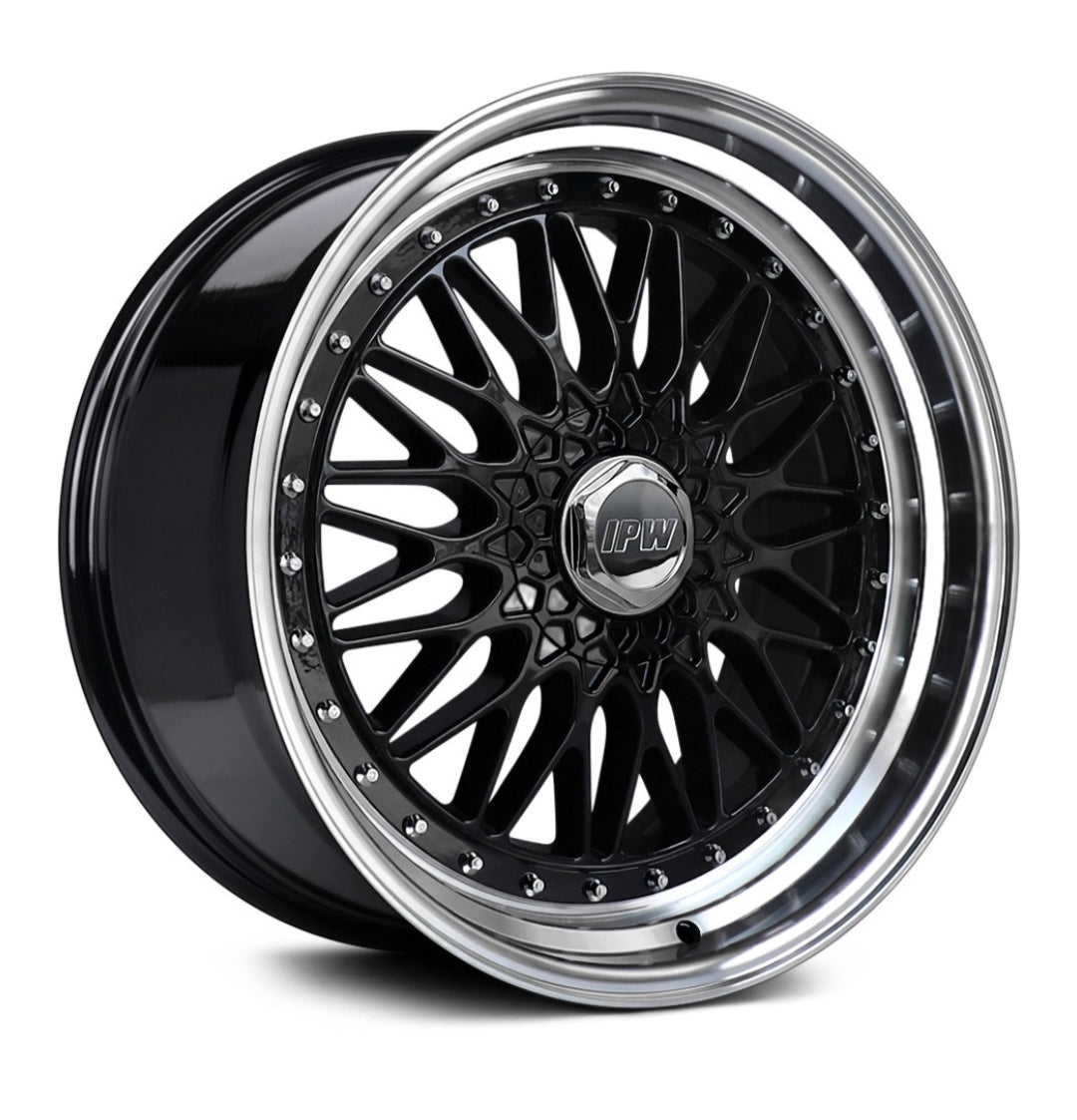 W881 19X8.5 5X112 5X114.3 5X120 BLACK MACHINED LIP CB73.1 ET35