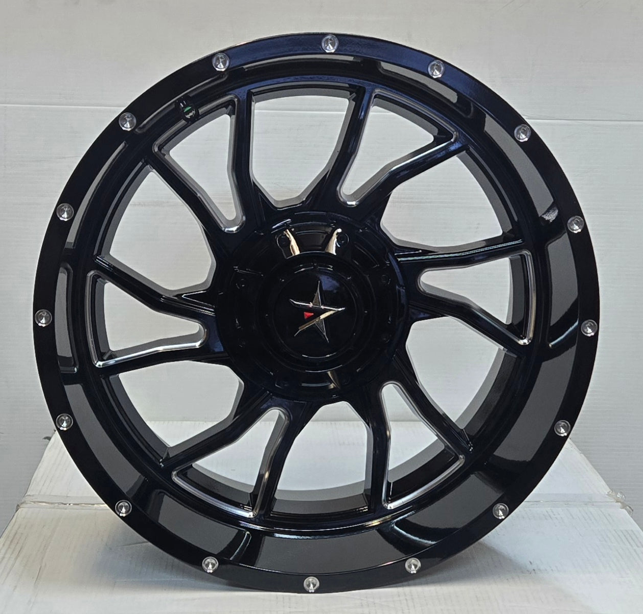 JW1058 20X10.0 6X139.7 PIANO BLACK MACHINED MILLED CB106.1 ET24