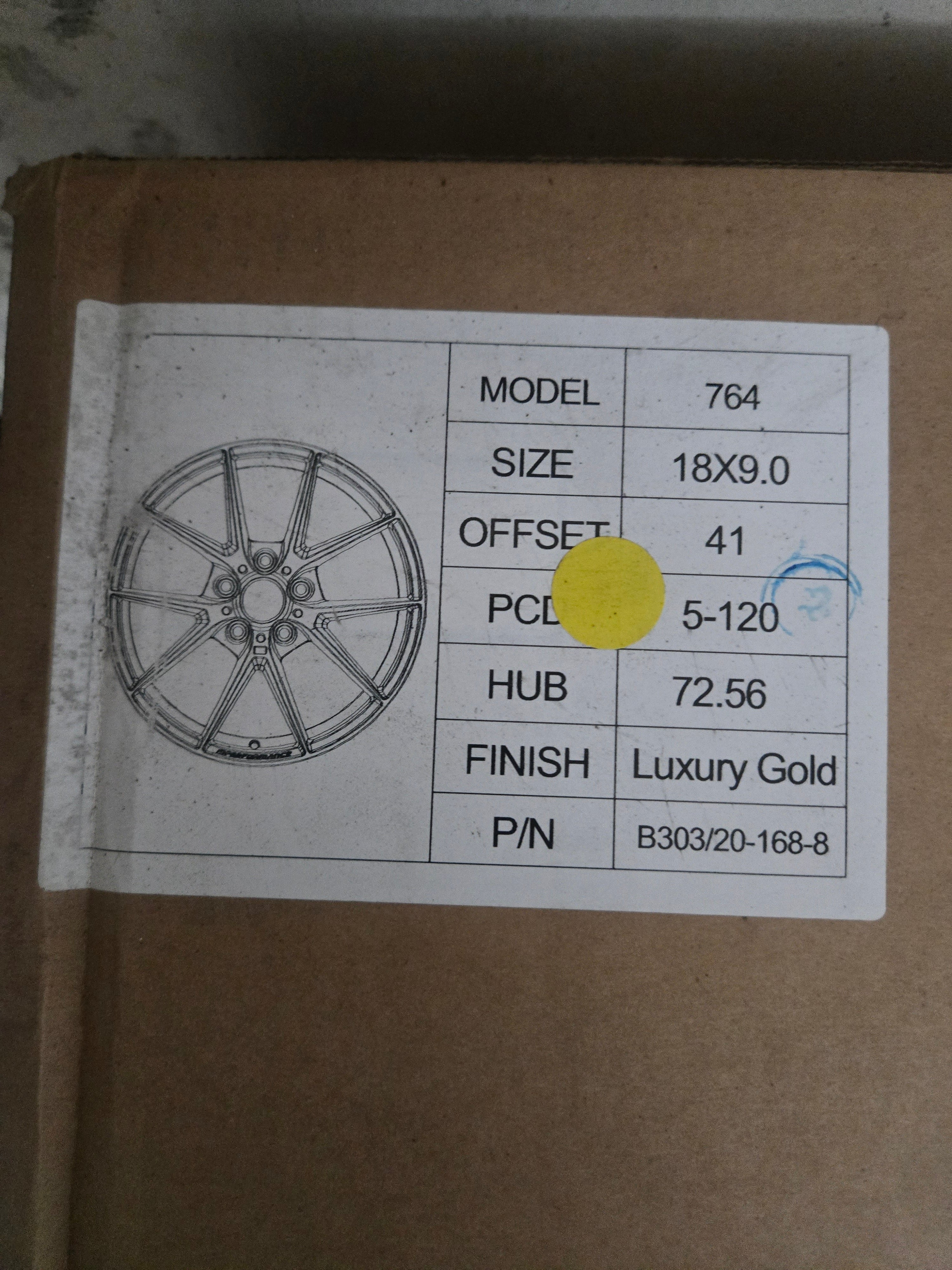 764 18X9.0 5X120 LUXURY GOLD CB72.1 ET41
