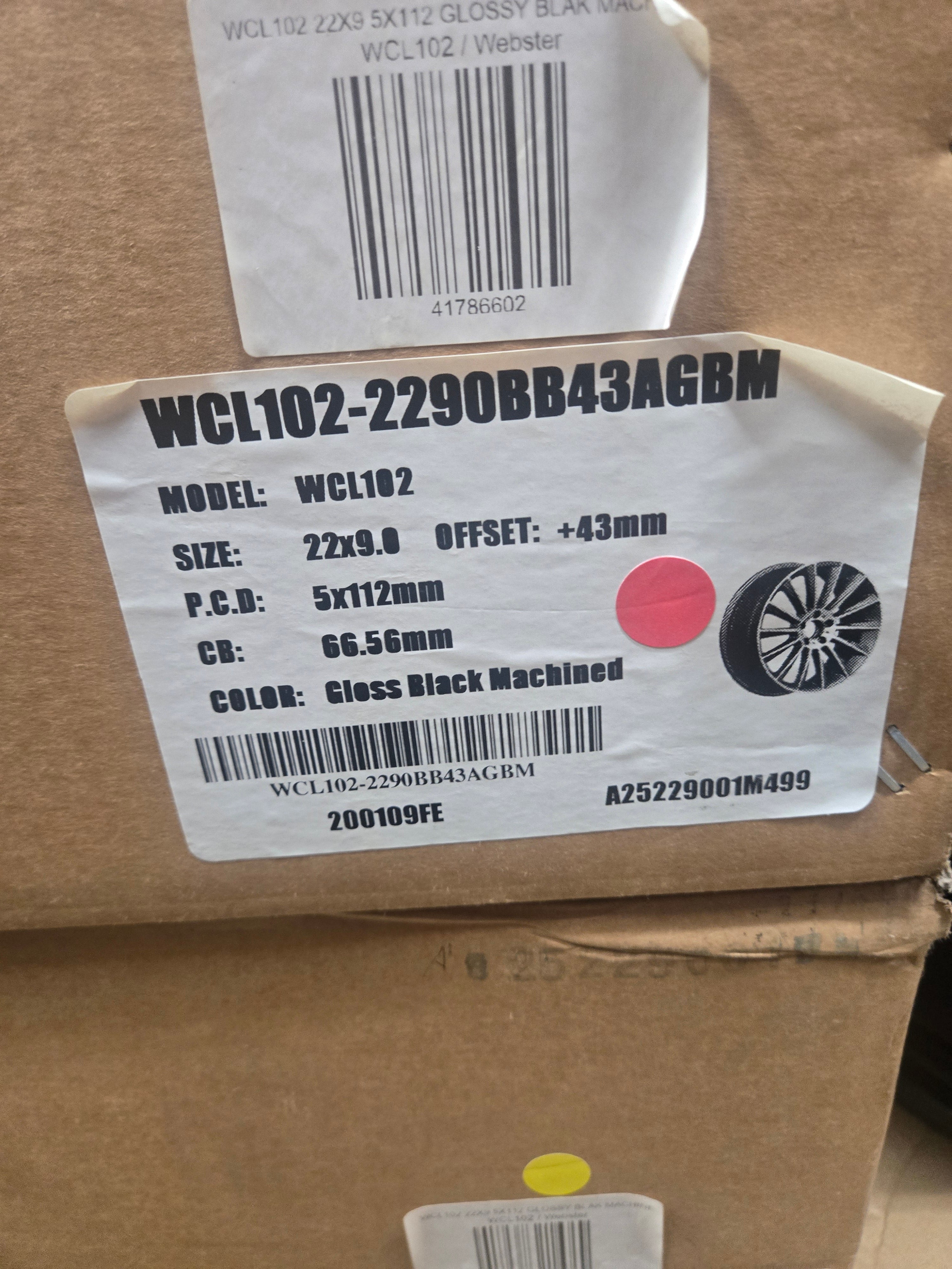 WCL102 22x9.0 5x112 BLACK MACHINED FACE CB66.6 ET43