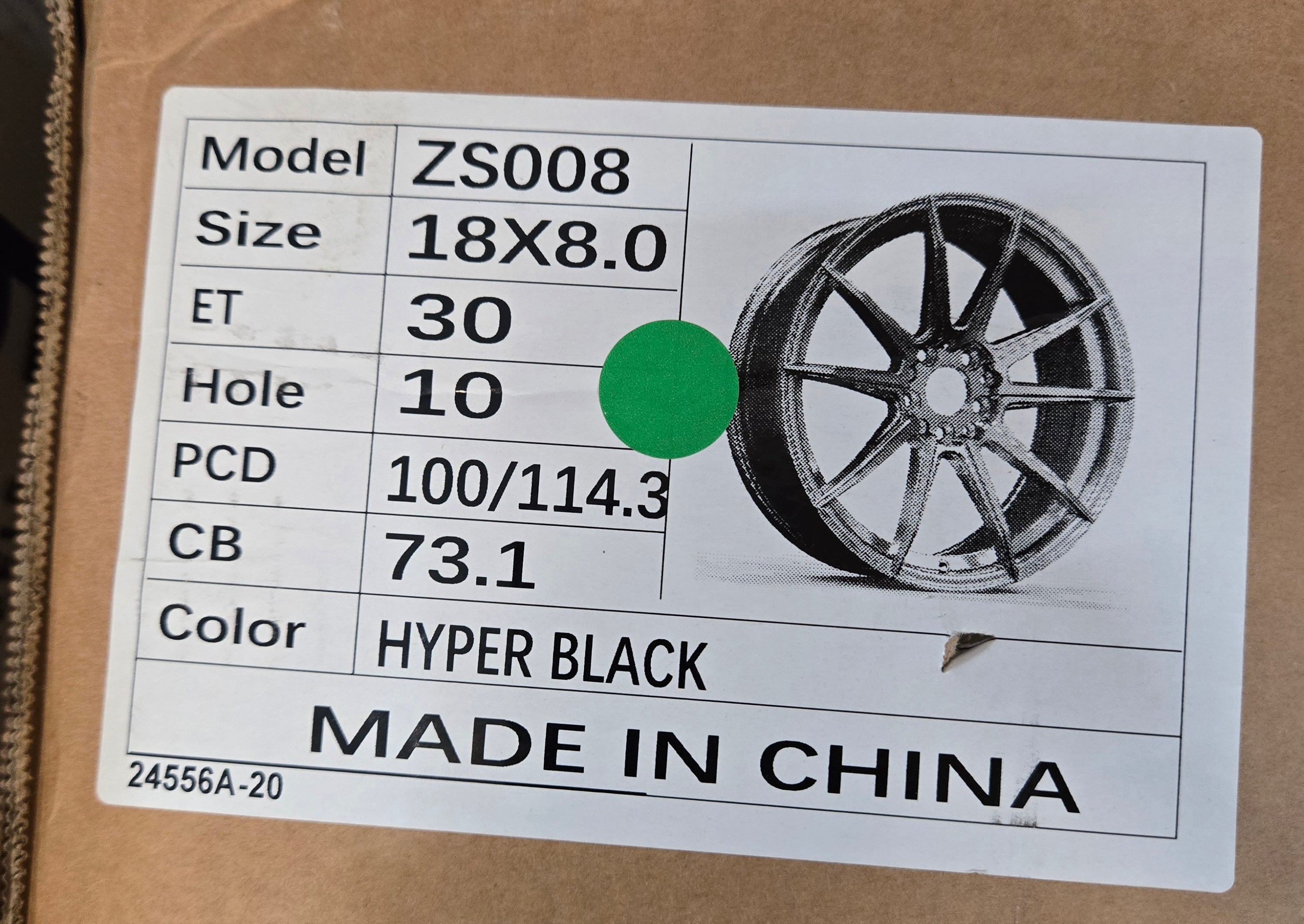 SHOGUN ZS-8 18X9.0 5x100 / 5x114.3 HYPER BLACK CB73.1 ET30