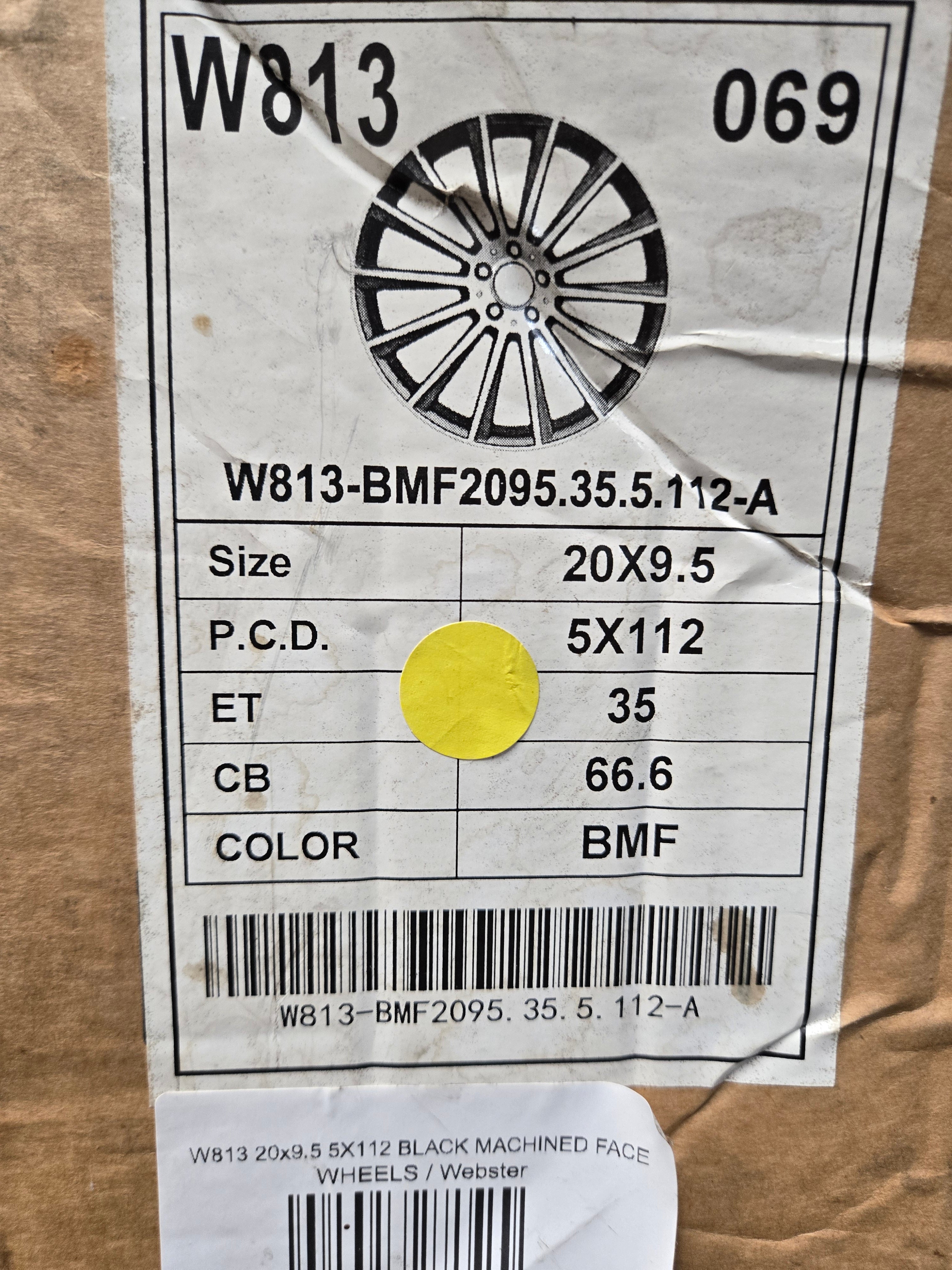 W813 20x9.5 5x112 BLACK MACHINED FACE CB66.6 ET35