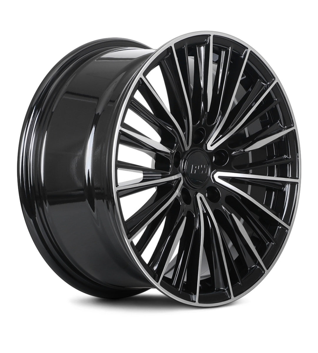 DQ99 18X8.0 5X114.3 PIANO BLACK MACHINED FACE CB73.1 ET45