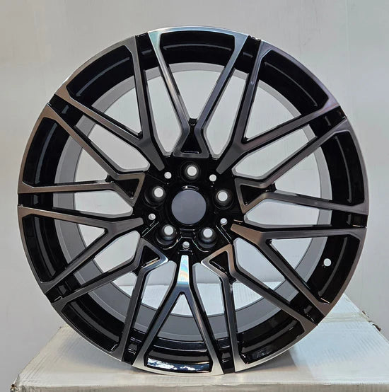H996F 818M STYLE 19x8.5 5x112 GLOSS BLACK MACHINED FACE