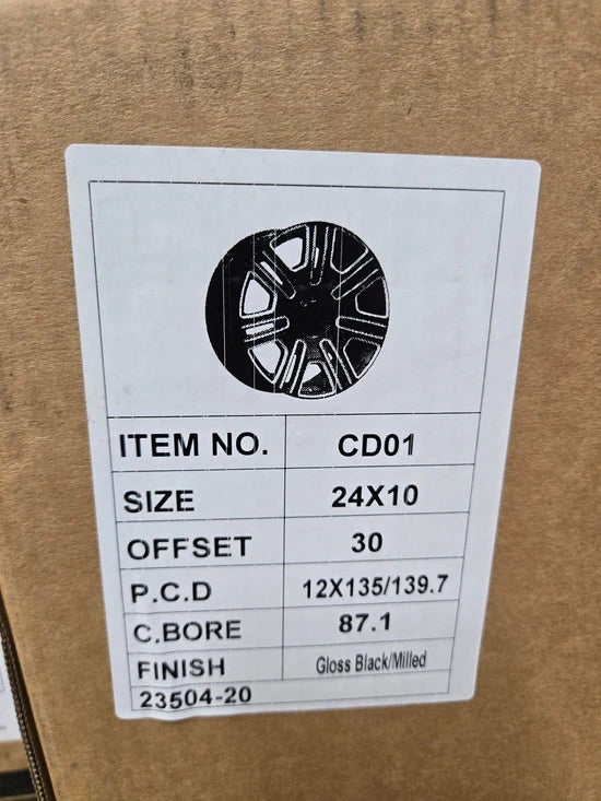 7064 OS FF-2 24x10 6x135 / 6x139.7 GLOSS BLACK MACHINED FACE WITH FLOATING CAP CB87.1 ET30