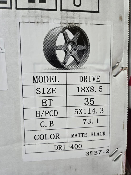 TRAKLITE DRIVE 18X8.5 5X114.3 MATTE BLACK