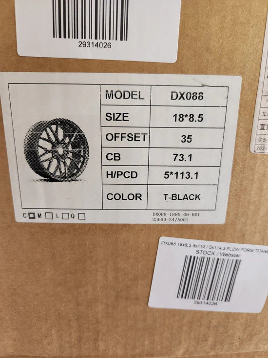 DX088 18x8.5 5x112 / 5x114.3 FLOW FORM TITANIUM
