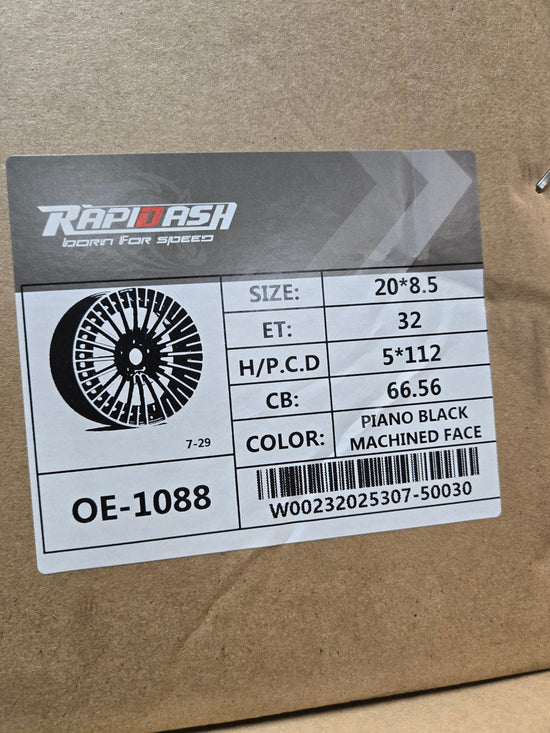 OE-1088 20X8.5 5X112 PIANO BLACK MACHINED FACE CB66.1 ET32