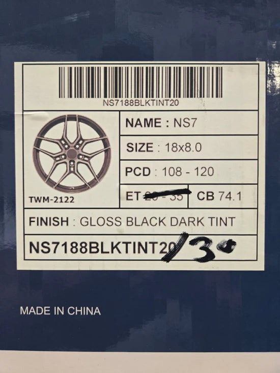GWG NS7 18x8 BLANK DARK TINT