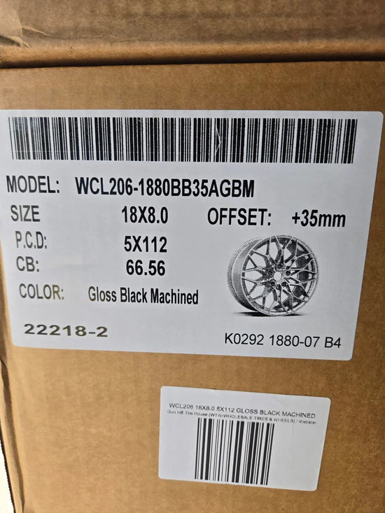 WCL206 18X8.5 5X112 BLACK MACHINED FACE