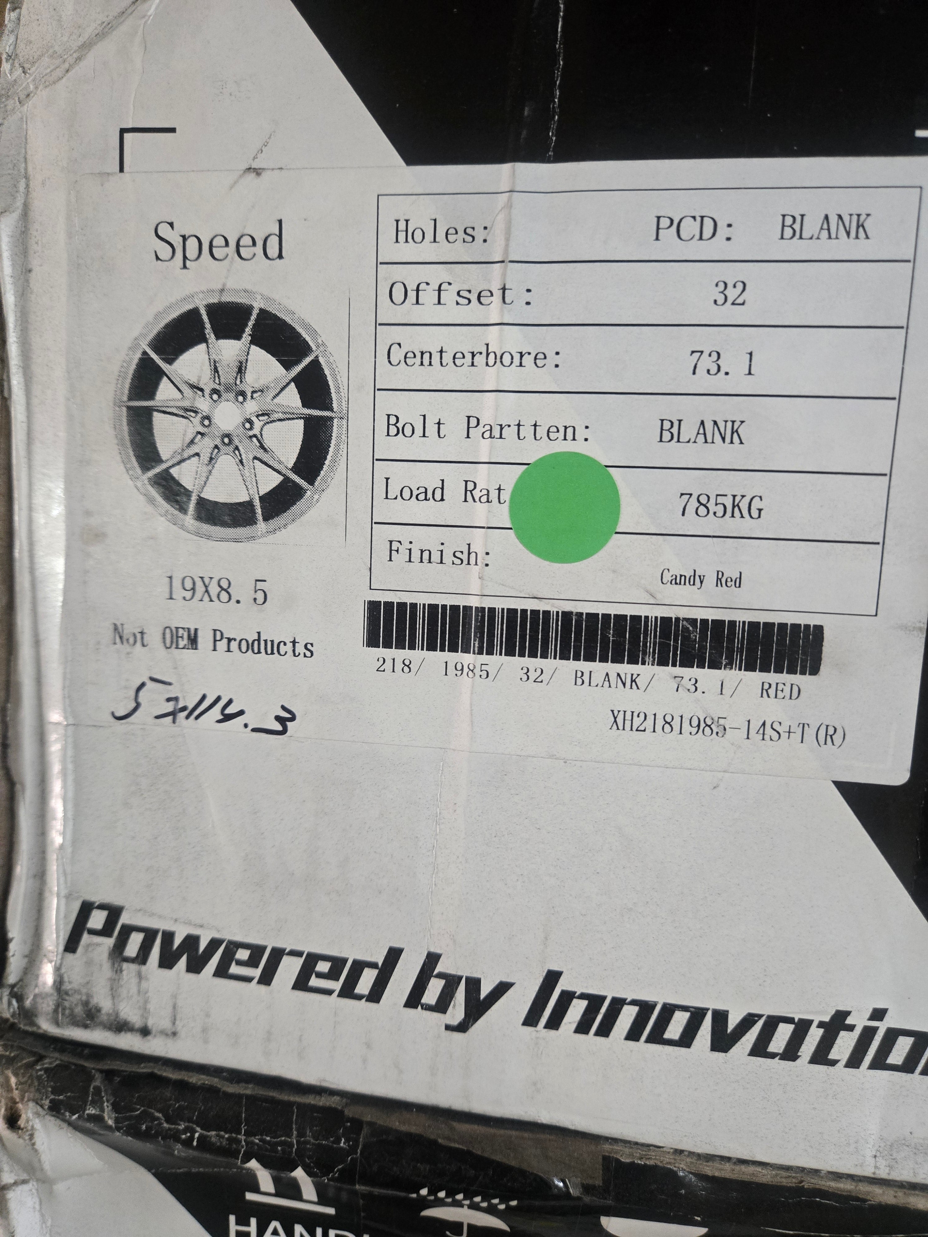 YSM SPEED CR 19X8.5 5X114.3 CANDY RED CB73.1 ET35
