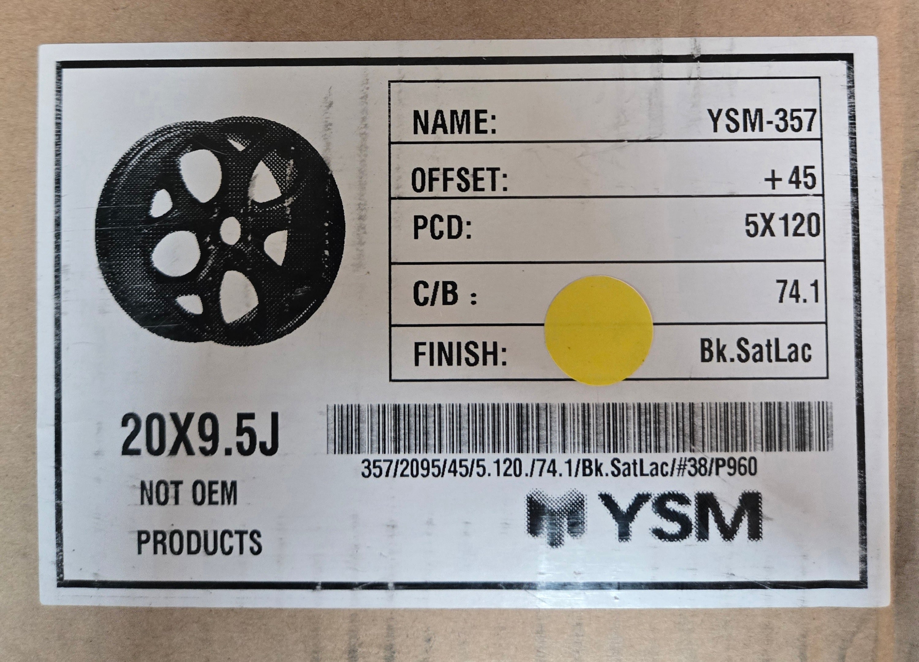 YSM357 20X9.5 5X120 BLACK