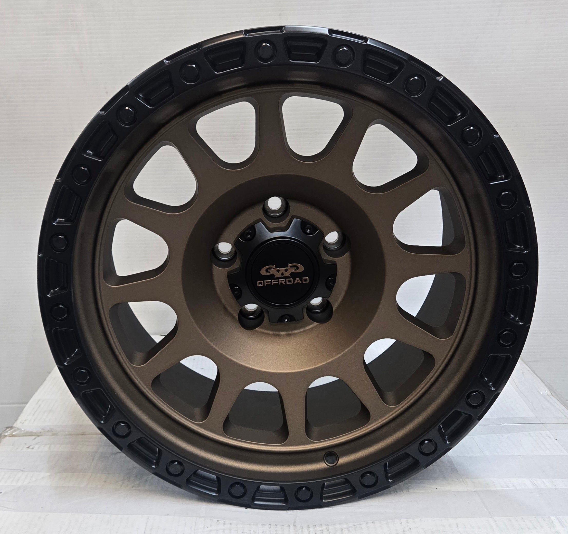 GWG G05 17X9.0 5X127 SATIN BLACK LIP BRONZE BLACK LIP BLACK BOLT BOLTS CB71.1 ET-12