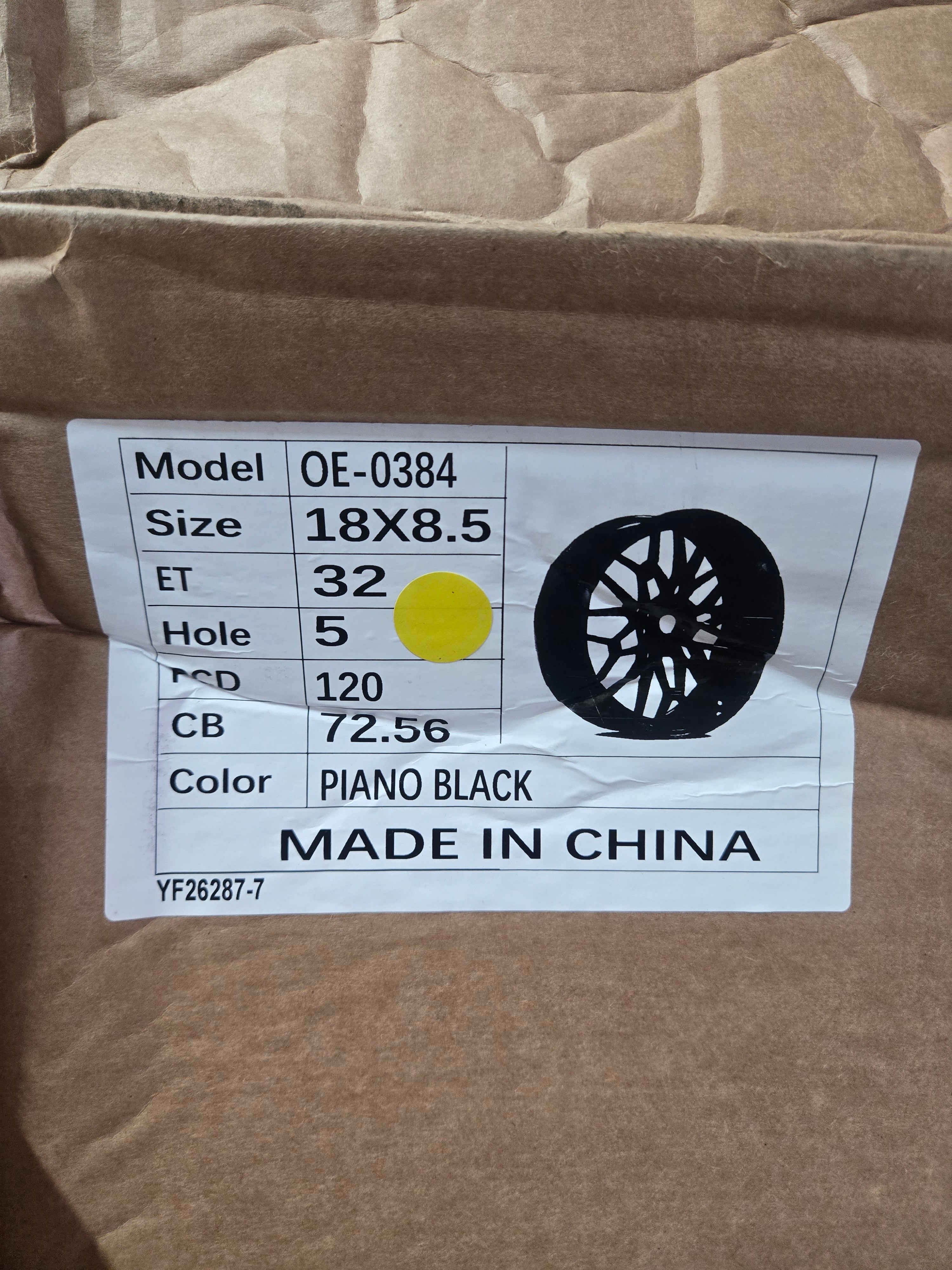 OE-827M STYLE 0384 18X8.5 5X120 PIANO BLACK CB72.1 ET32