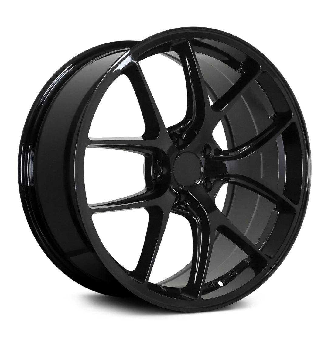W005 19X8.5 5X112. 5X114.3 GLOSS BLACK CB73.1 ET35