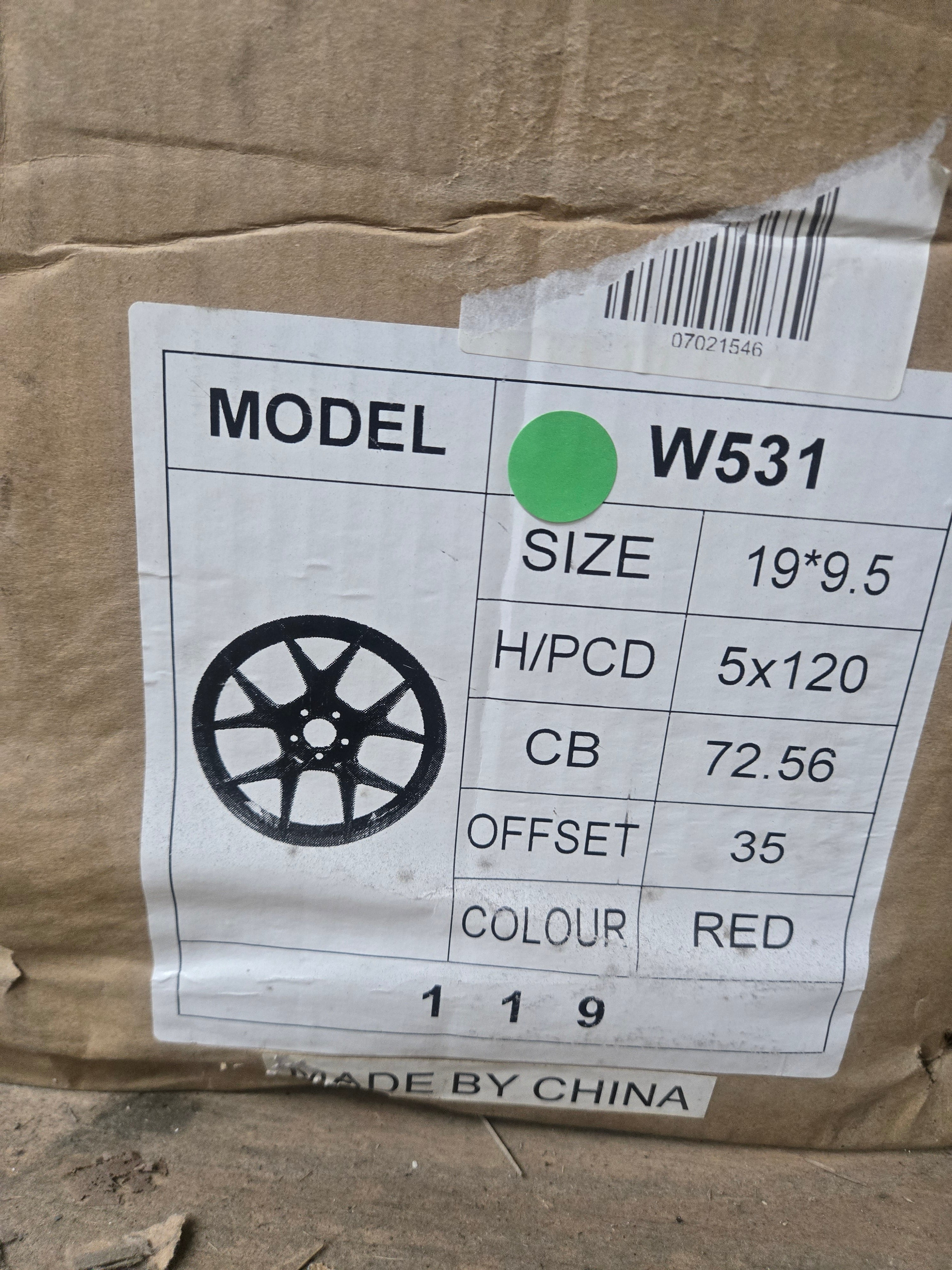 W531 19x9.5 5x120 RED CB72.1 ET35