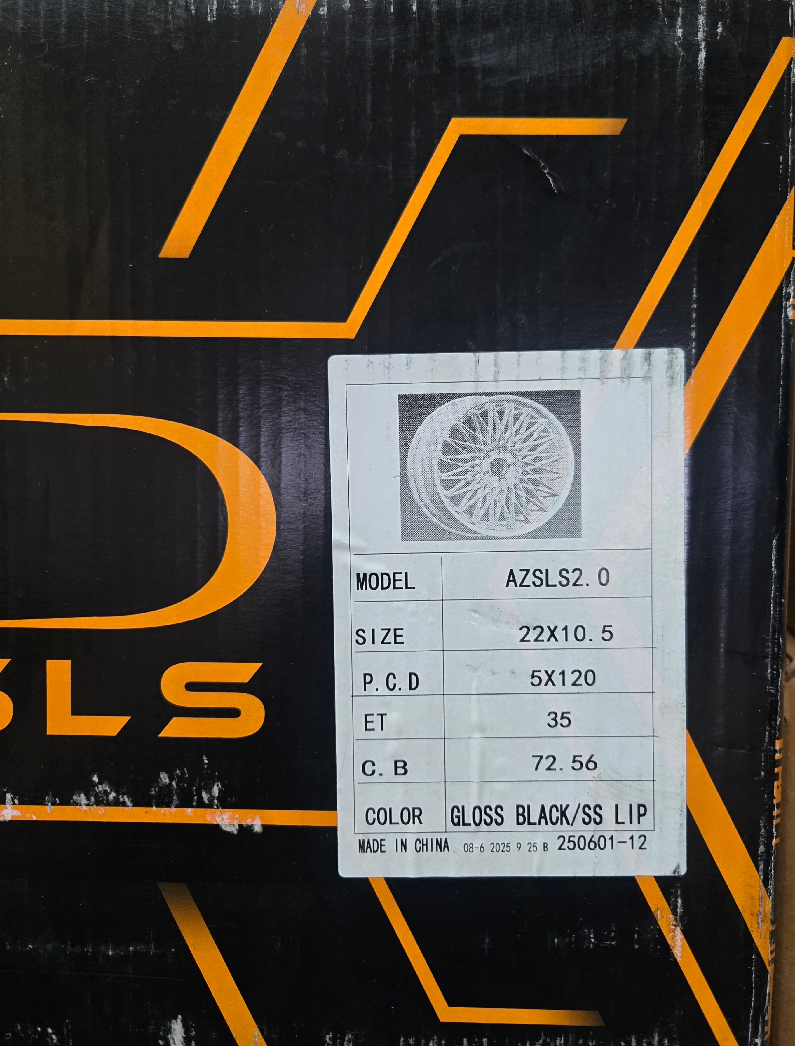 AZAD AZSLS2.0 22X10.5 5X120 GLOSS BLACK SS LIP CB72.56 ET35