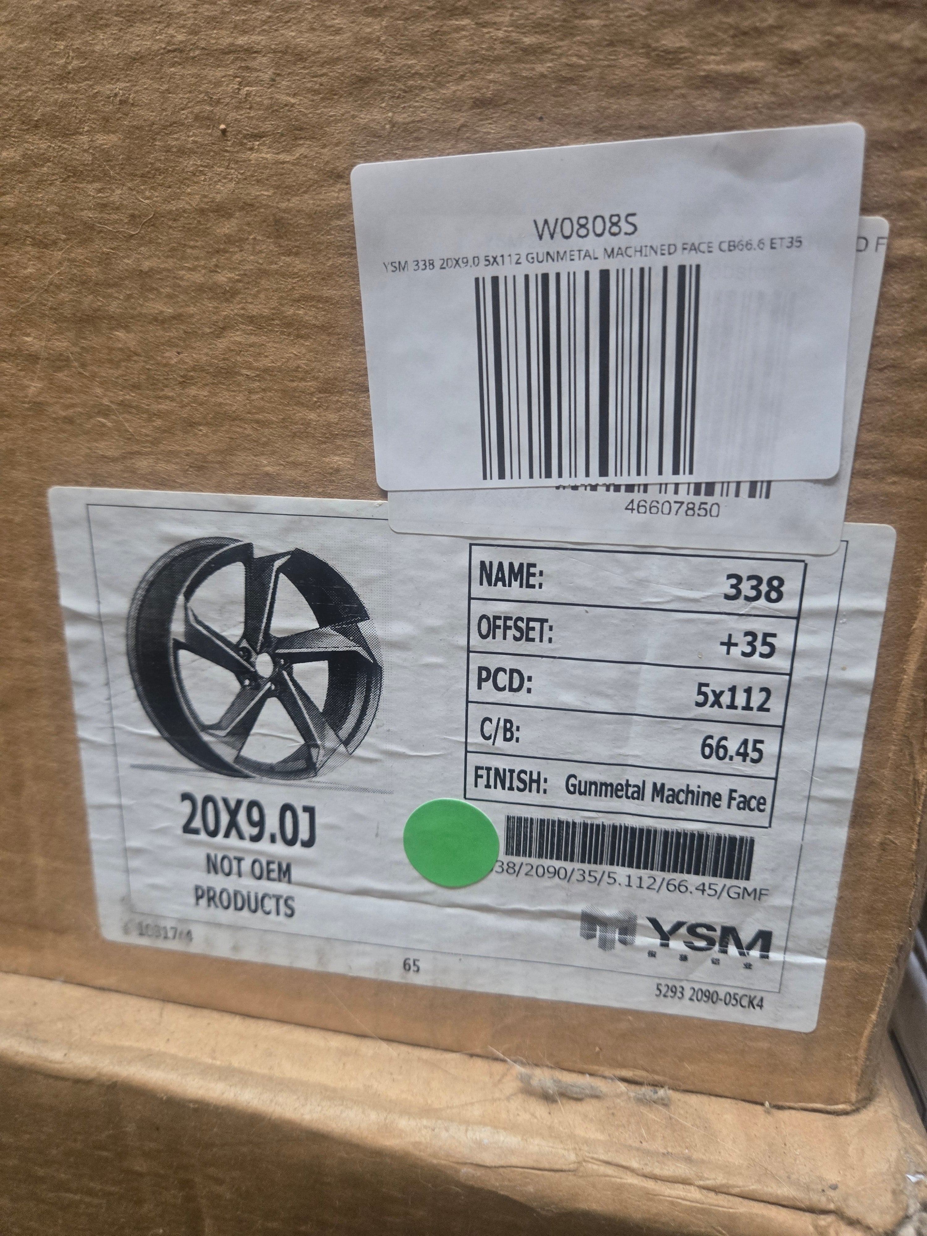 YSM 338 20X9.0 5X112 GUNMETAL MACHINED FACE CB66.6 ET35