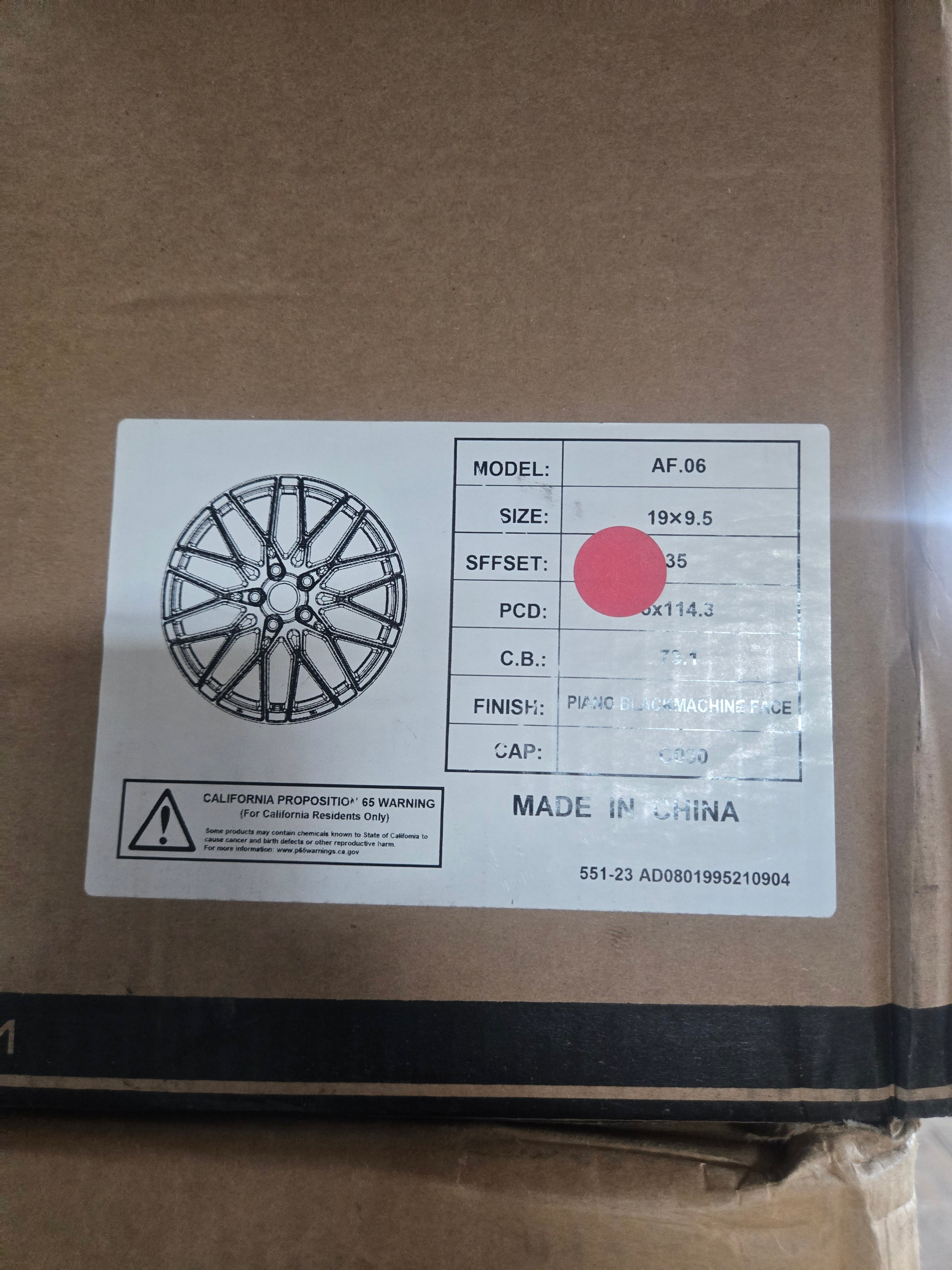 PEGASUS AF06 19X9.5 5X114.3 BLACK MACHINED FACE CB73.1 ET35
