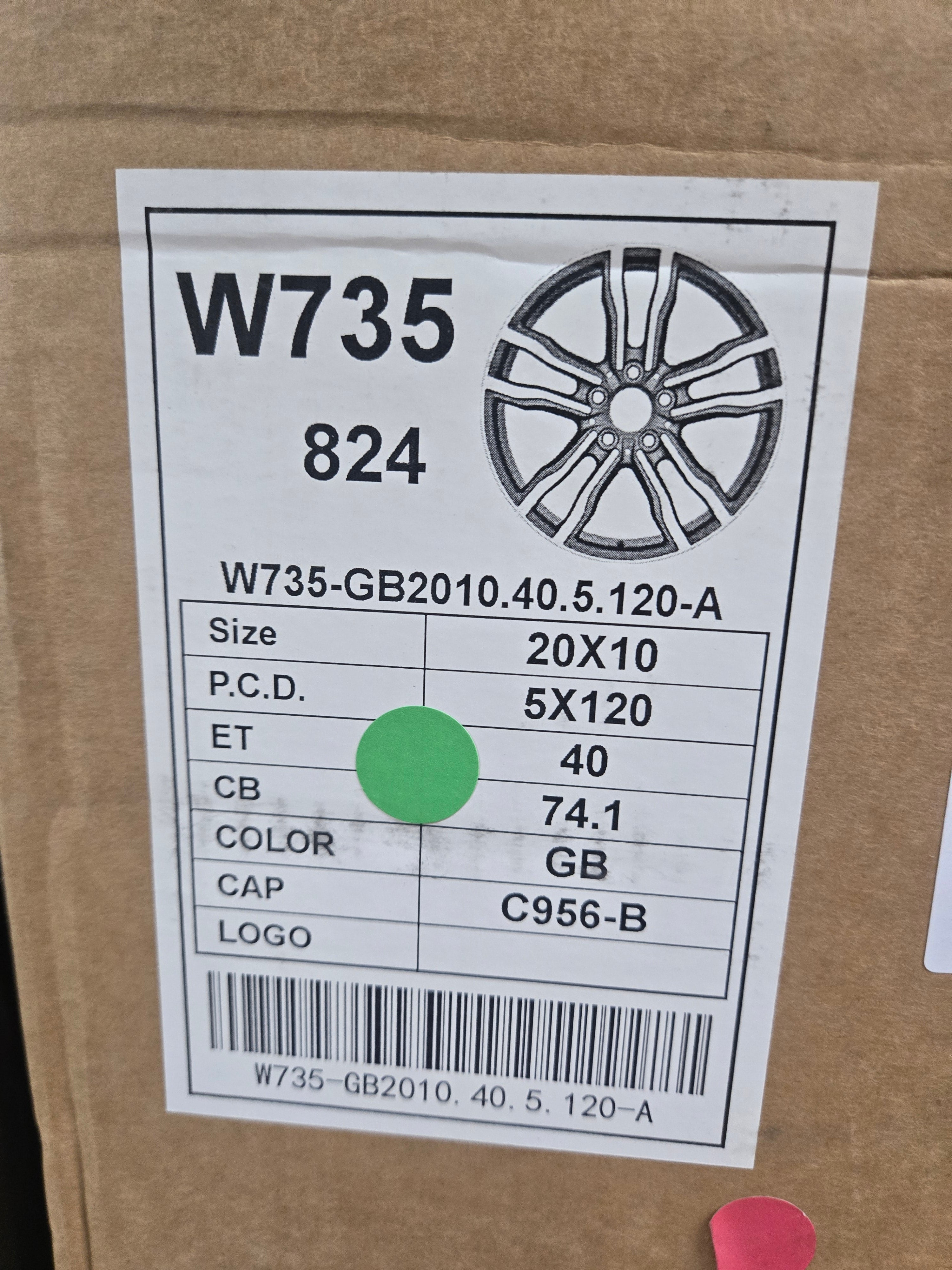 W735 DLJ588 20x10 5x120 GLOSS BLACK