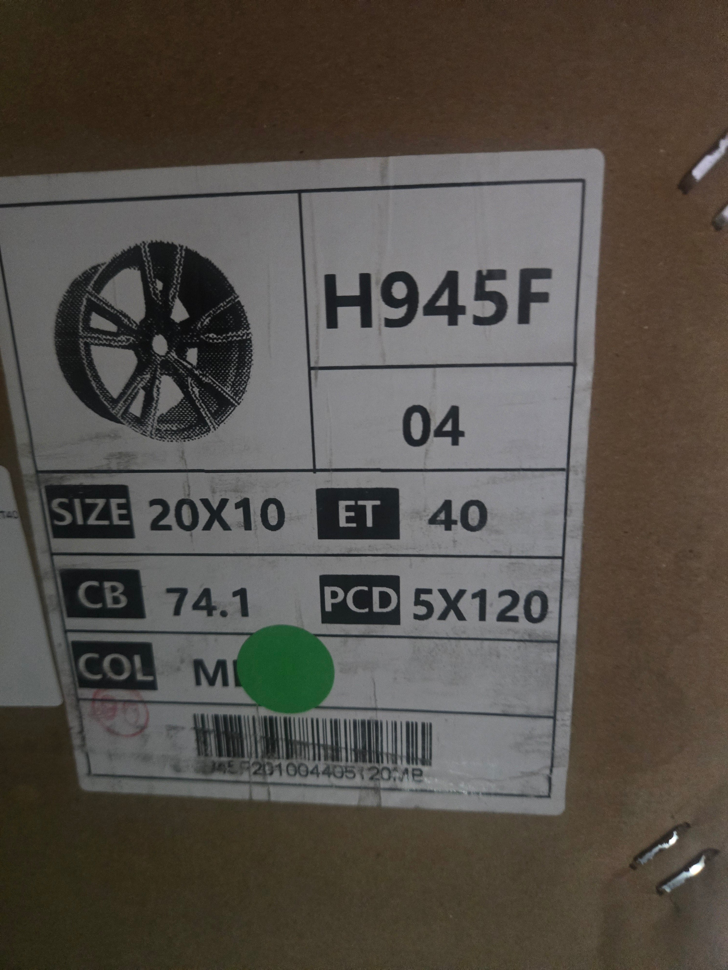 H945F 747M STYLE 20X11.0 5X120 PIANO BLACK MACHINED FACE CB74.1 ET35