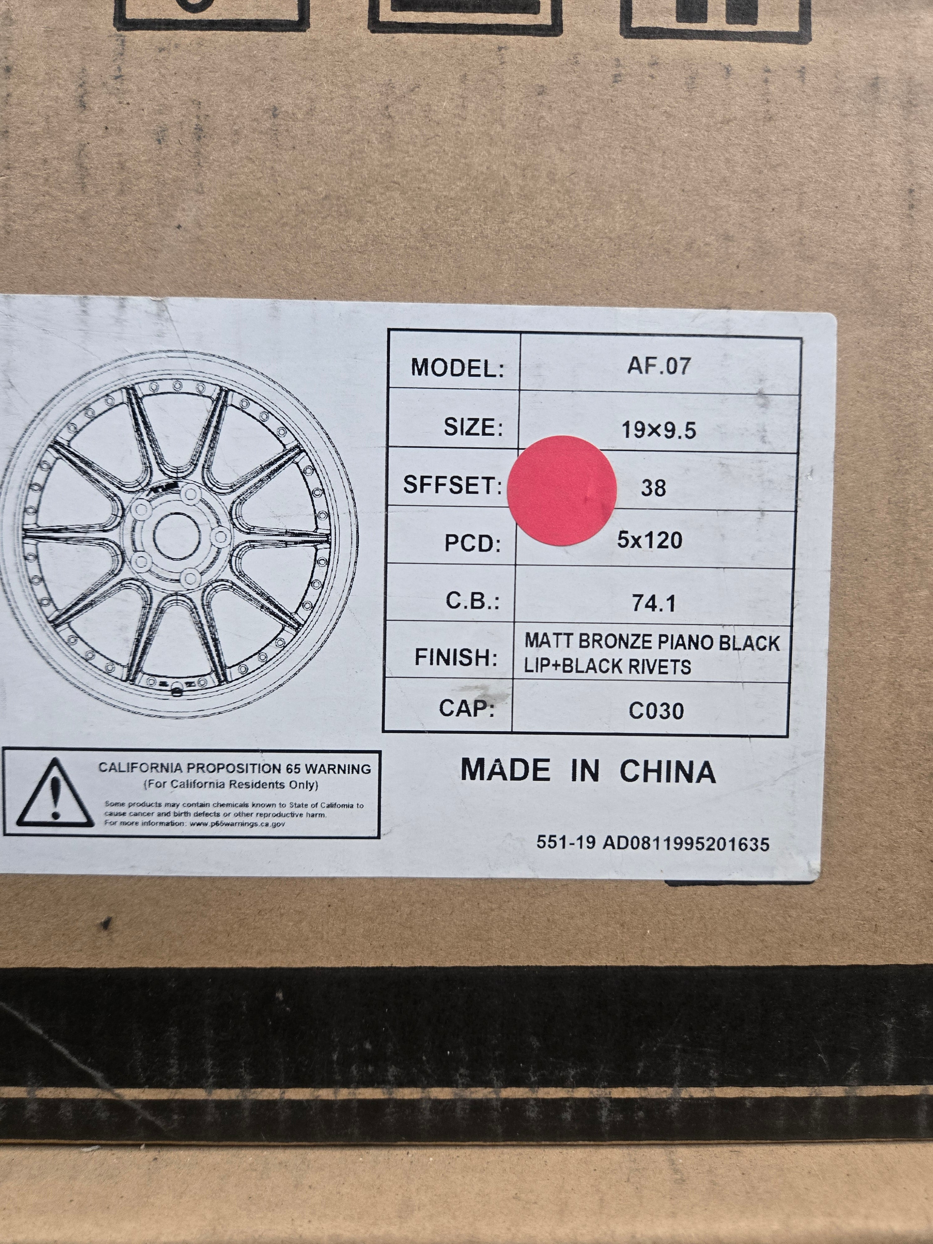 ARUIS AF07 19x9.5 5X120 MATTE BRONZE PIANO BLACK LIB BLACK RIVETE CB74.1 ET38