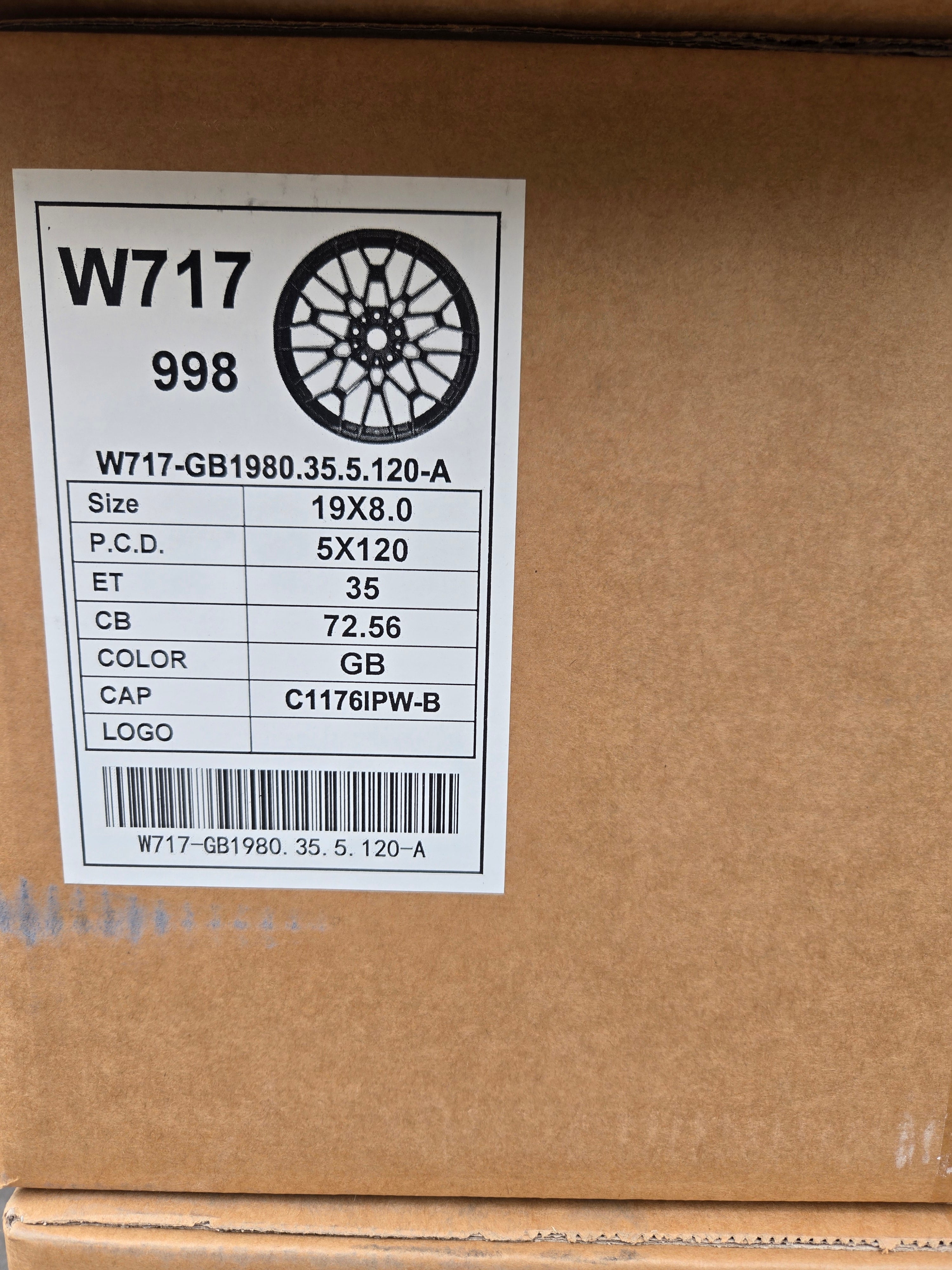 W717 19X8.0 5X120 GLOSS BLACK CB72.56 ET35
