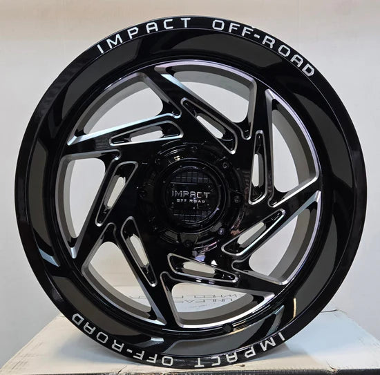 IMPACT-830 20x10 6x135 / 6x139.7 GLOSS BLACK MACHINED MILLED WINDOW CB106.1 ET-12