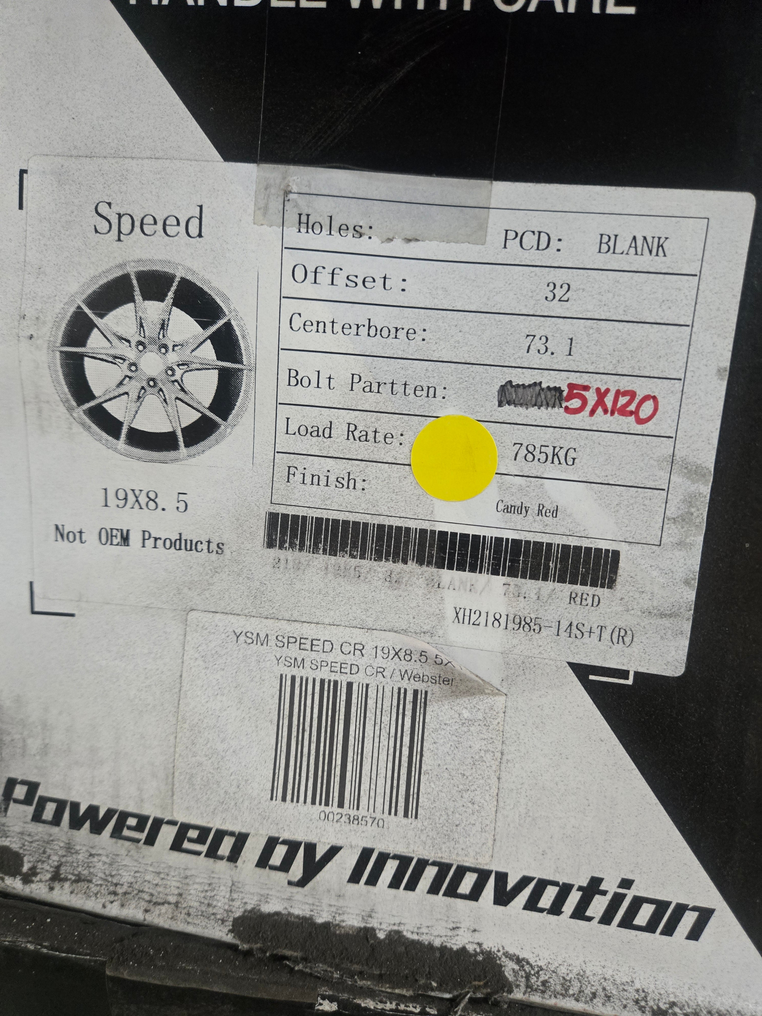 YSM SPEED CR 19X9.5 5X120 RED CB73.1 ET35