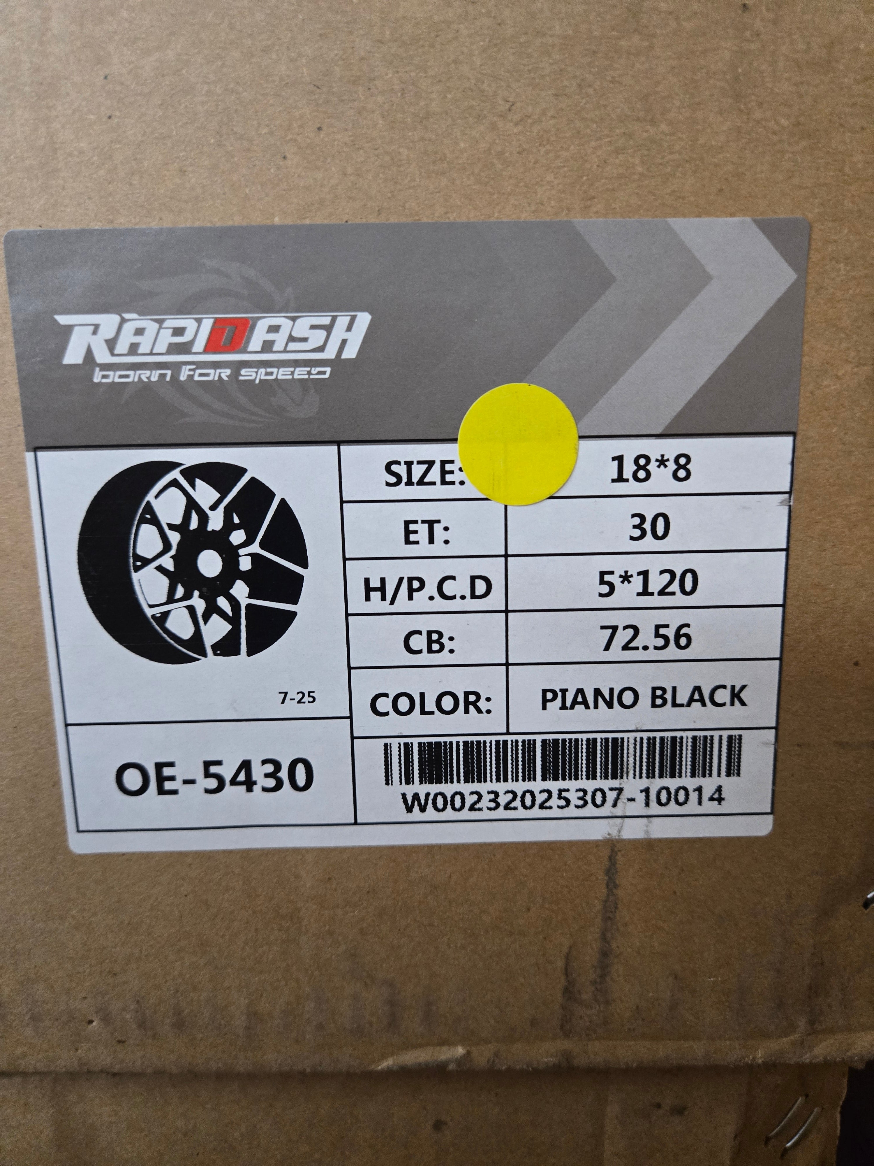OE-5430 785M 18X8.0 5X120 PIANO BLACK CB72.1 ET30