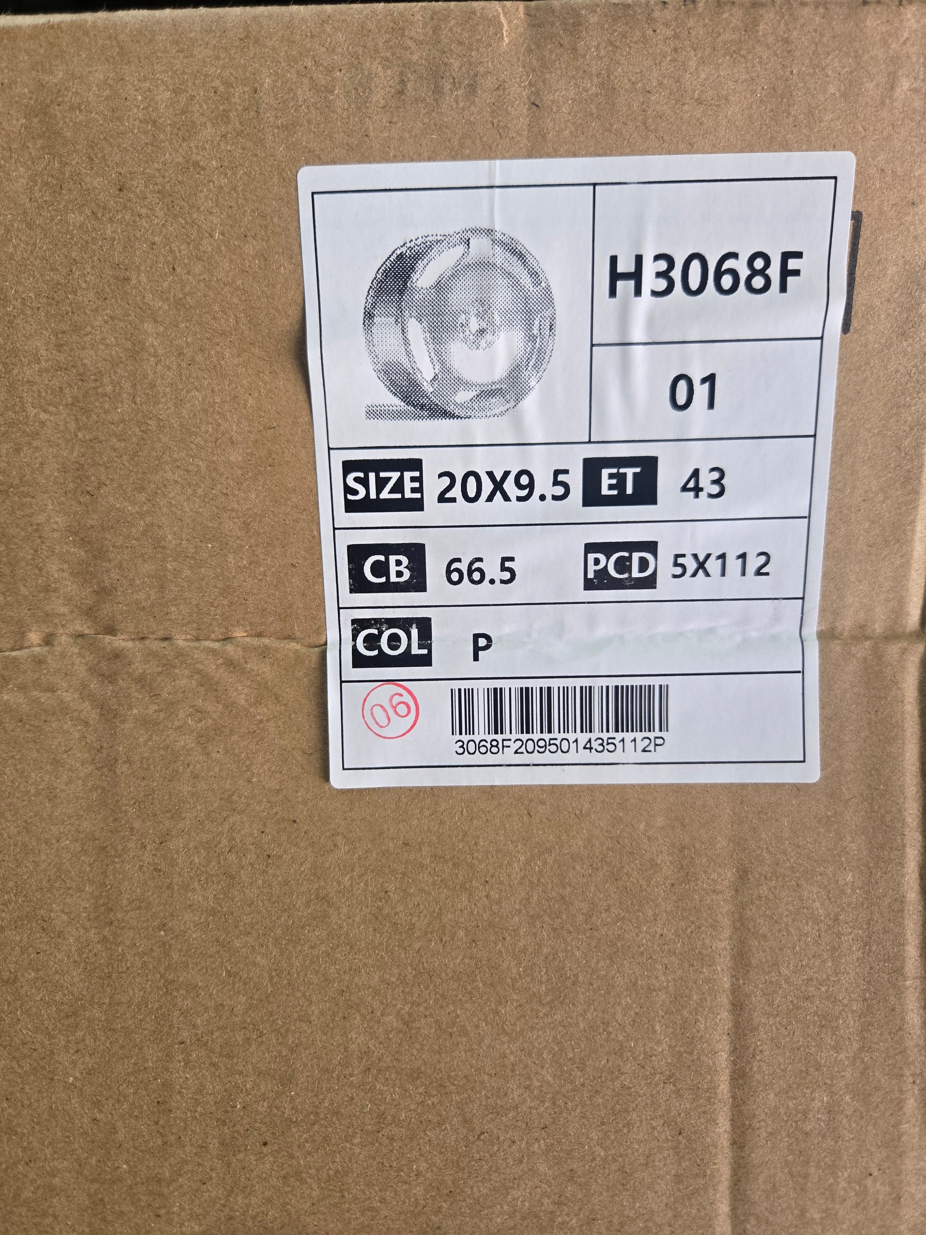 H3068 20X9.5 5X112 EXTRA HIGH SPEED POLISHED CB66.56 ET43