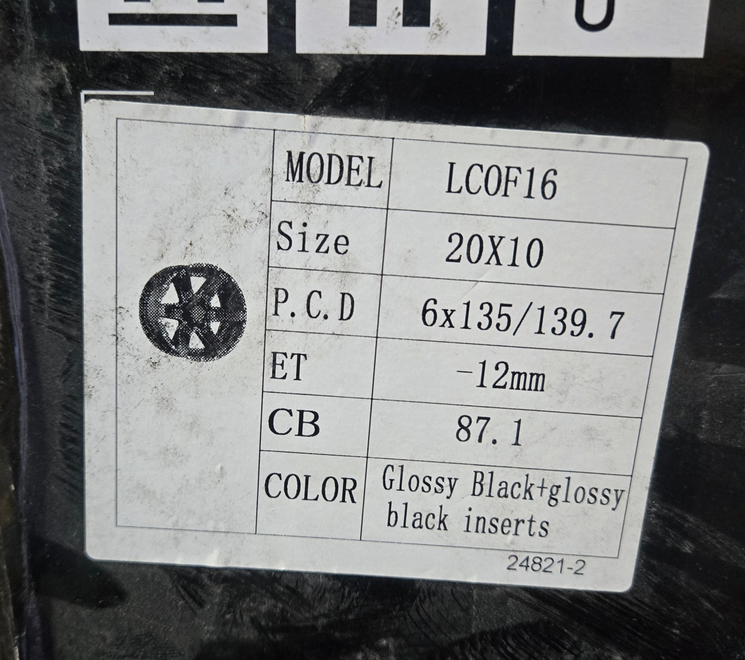 Z6060 20X10.0 6X135 6X139.7 PIANO BKACK MILLED CB87.1 ET12