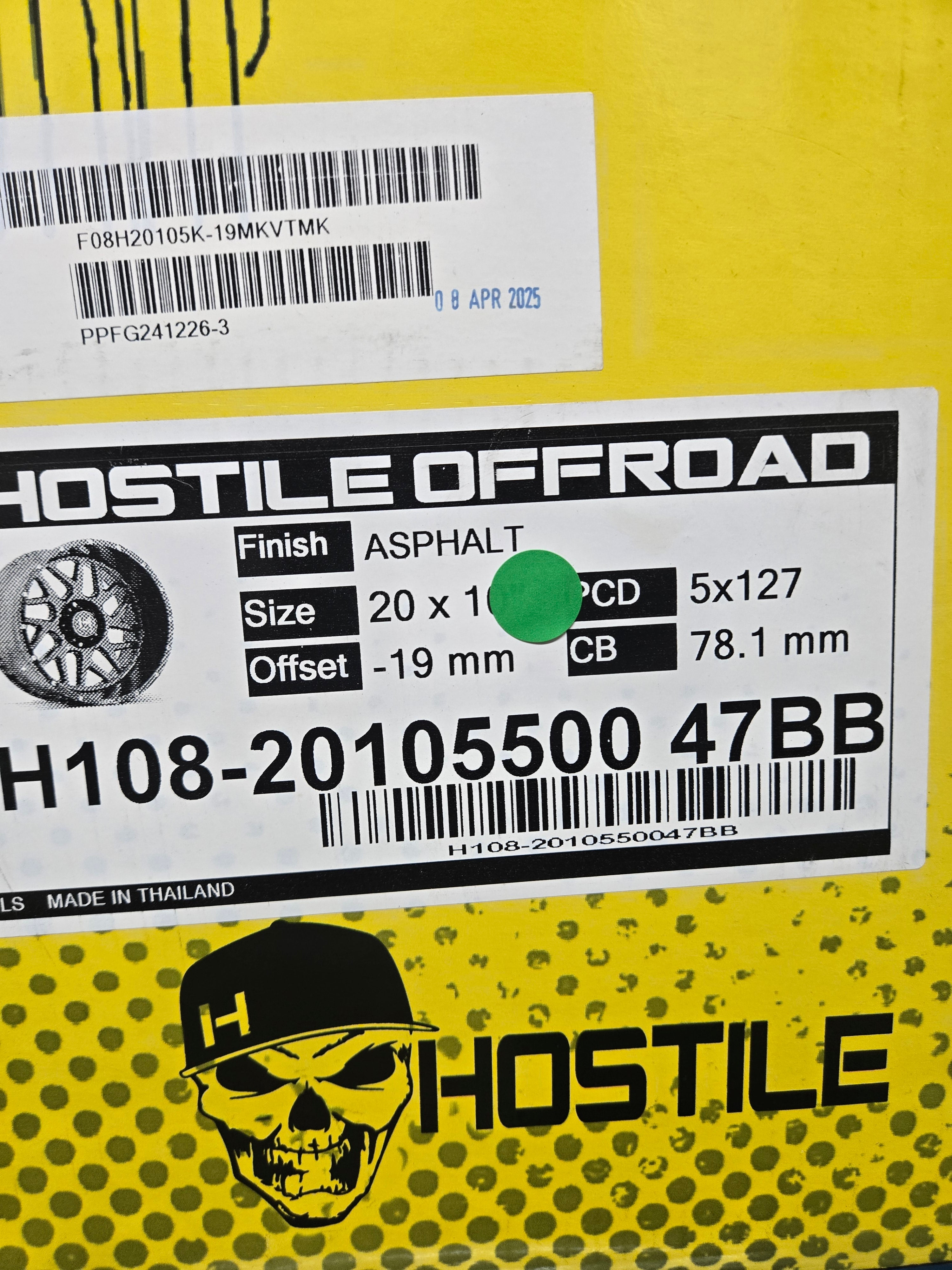 MKW H108 HOSTILE 20X10.0 5X127 ASPHALT CB71.1 ET19
