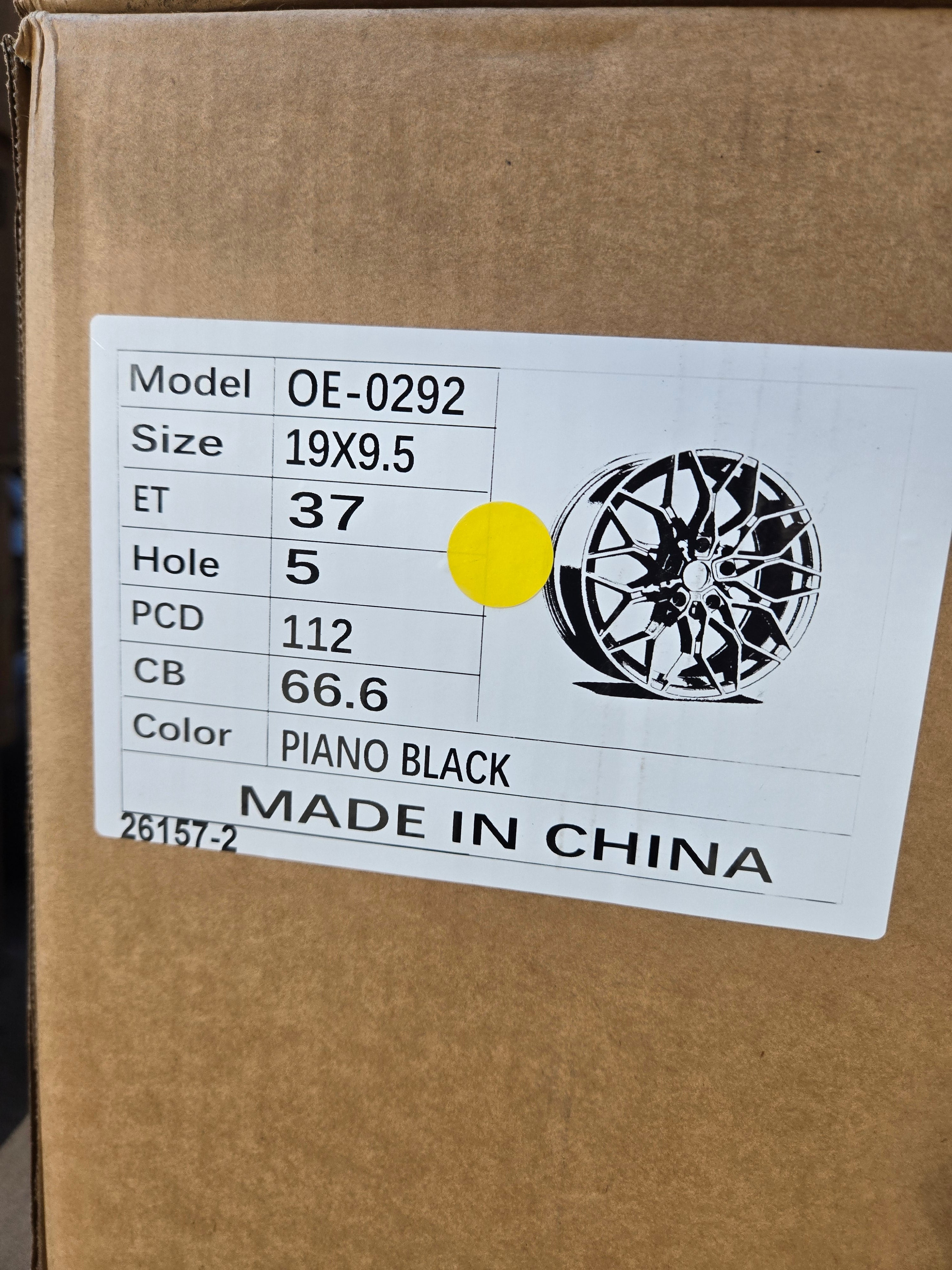 OE-0292 1000M 19X9.5 5X112 PIANO BLACK CB66.6 ET37