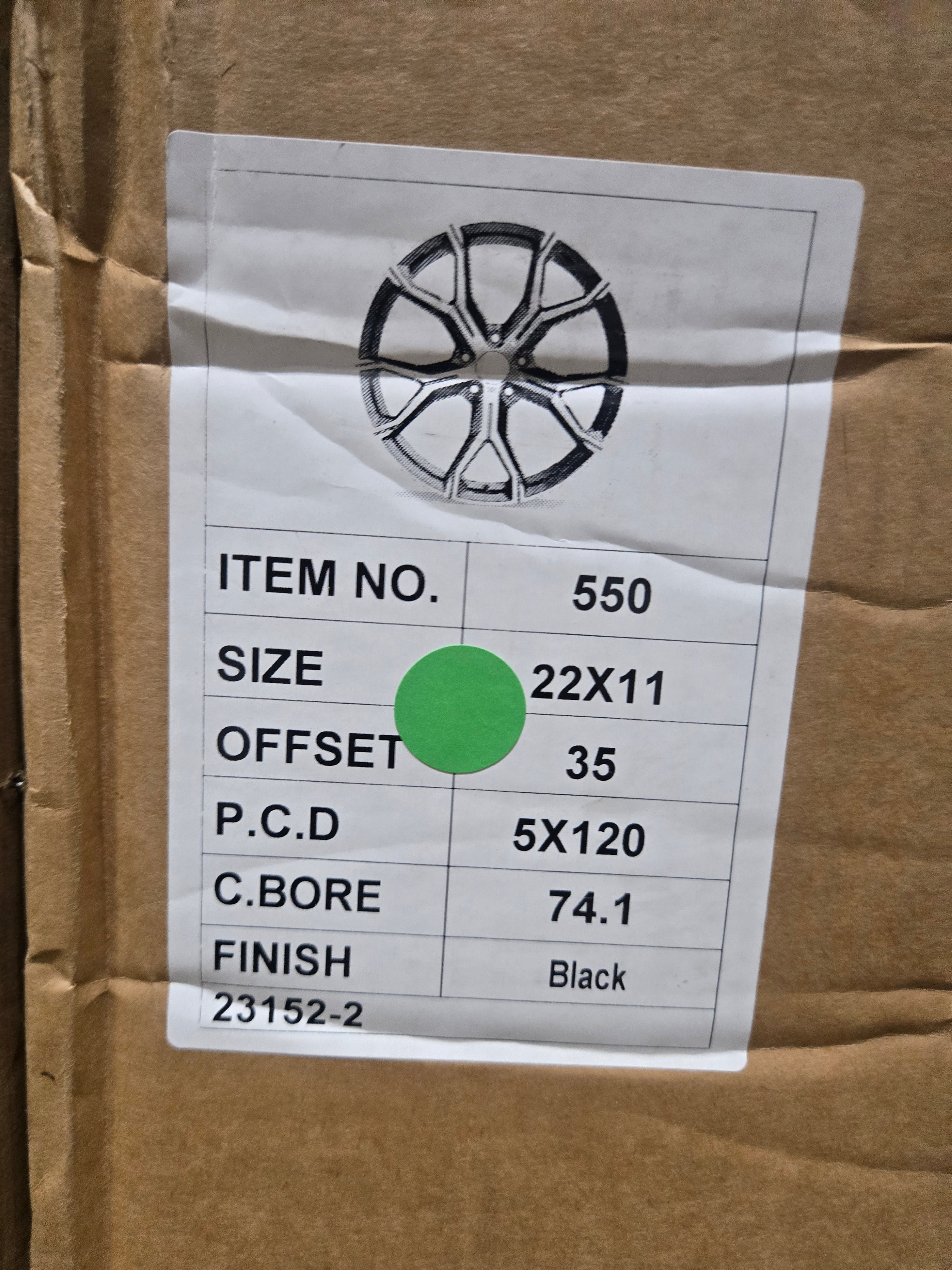 550 OE5497 22X11.0 5X120 BLACK CB74.1 ET35
