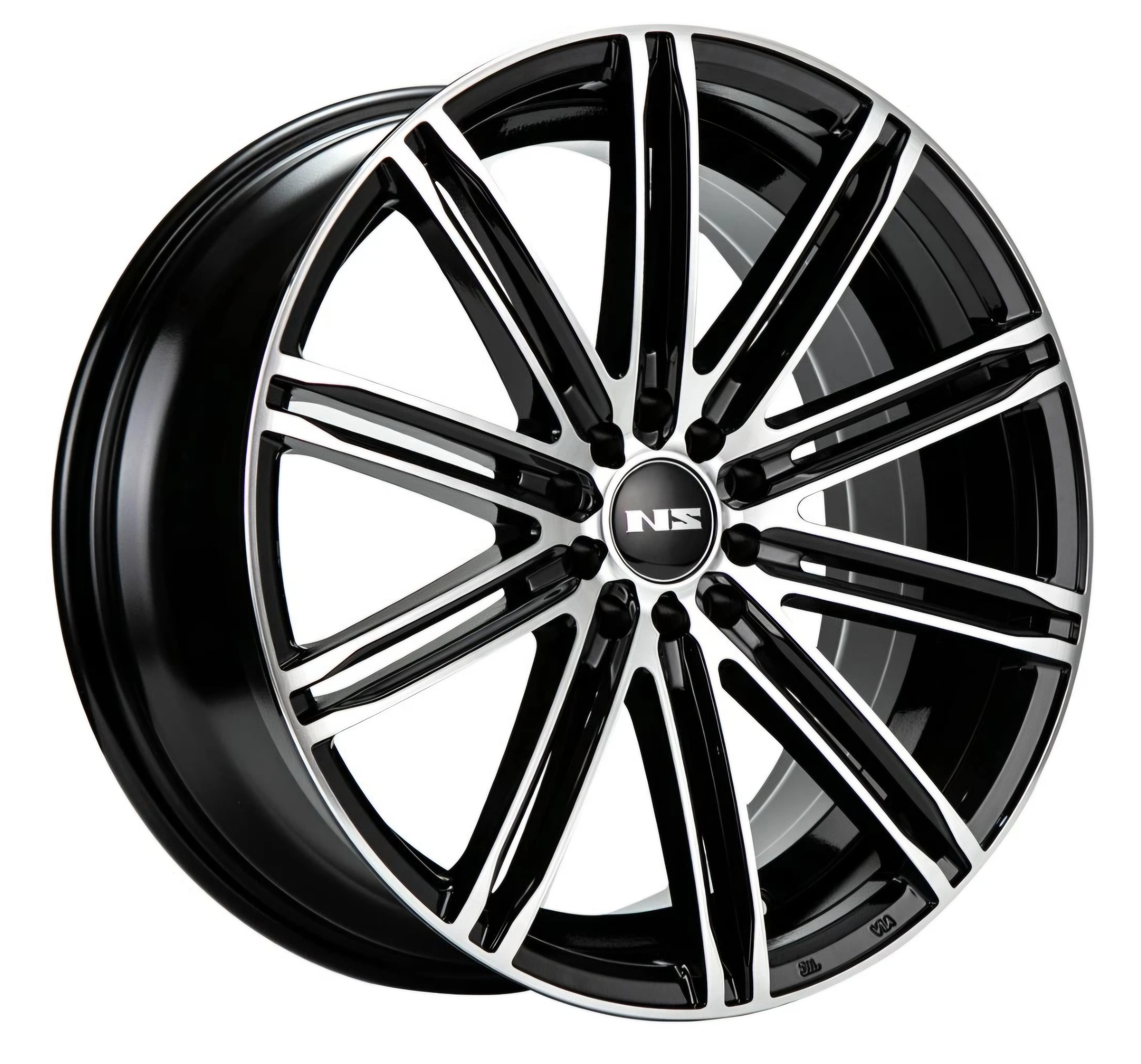 NS1601 16X7.0 4X100 4X114.3 BLACK MACHINED FACE CB73.1 ET38