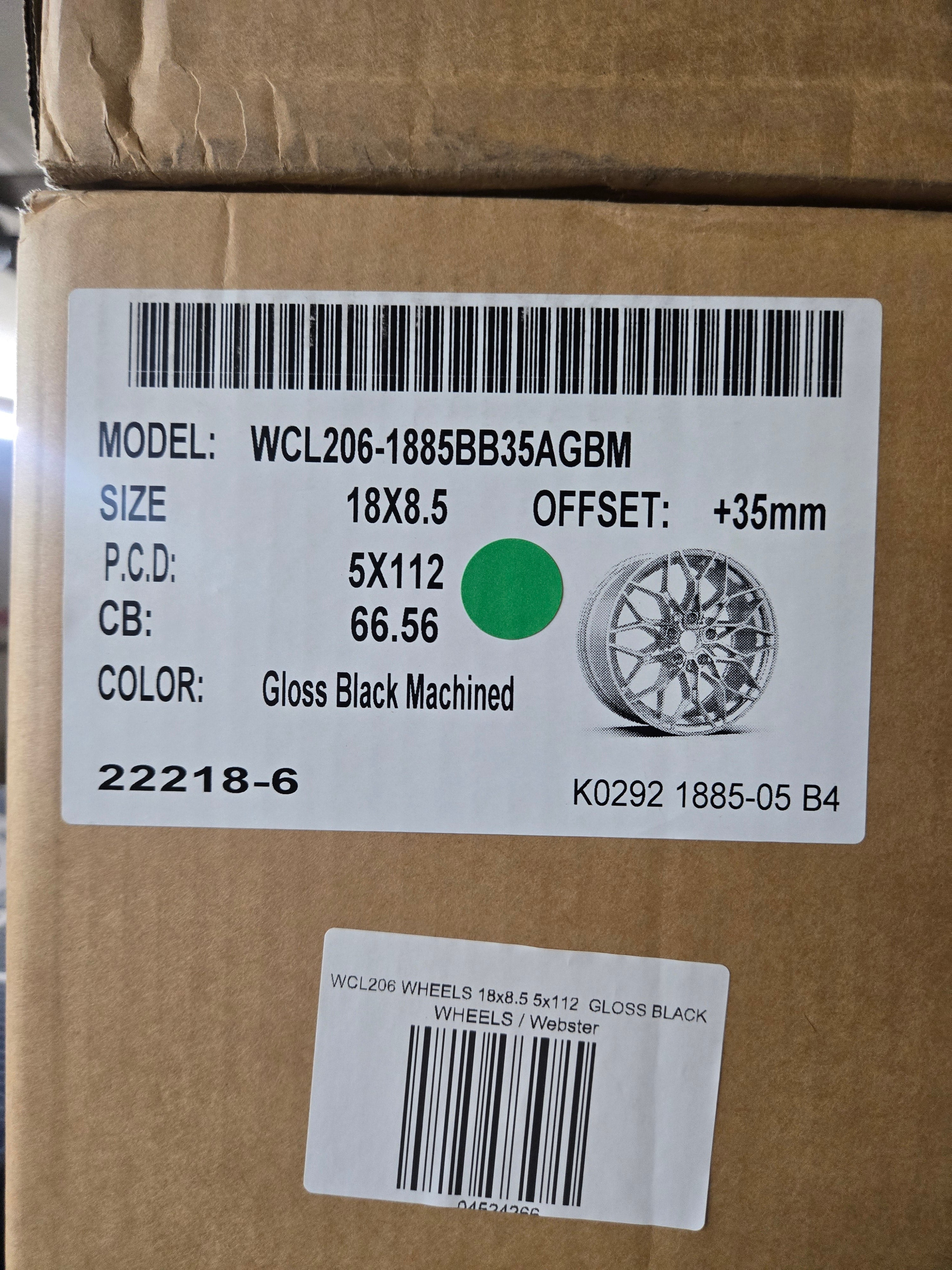 WCL206 18X8.5 5X112 BLACK MACHINED FACE CB66.1 ET35