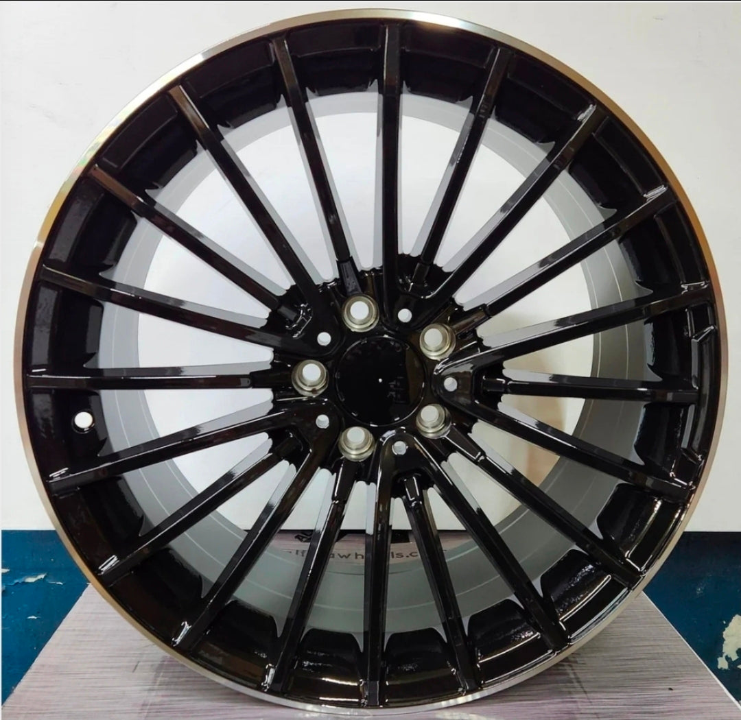 OE-0235 20X9.5 5X112 PIANO BLACK MACHINED LIP CB66.56 ET38